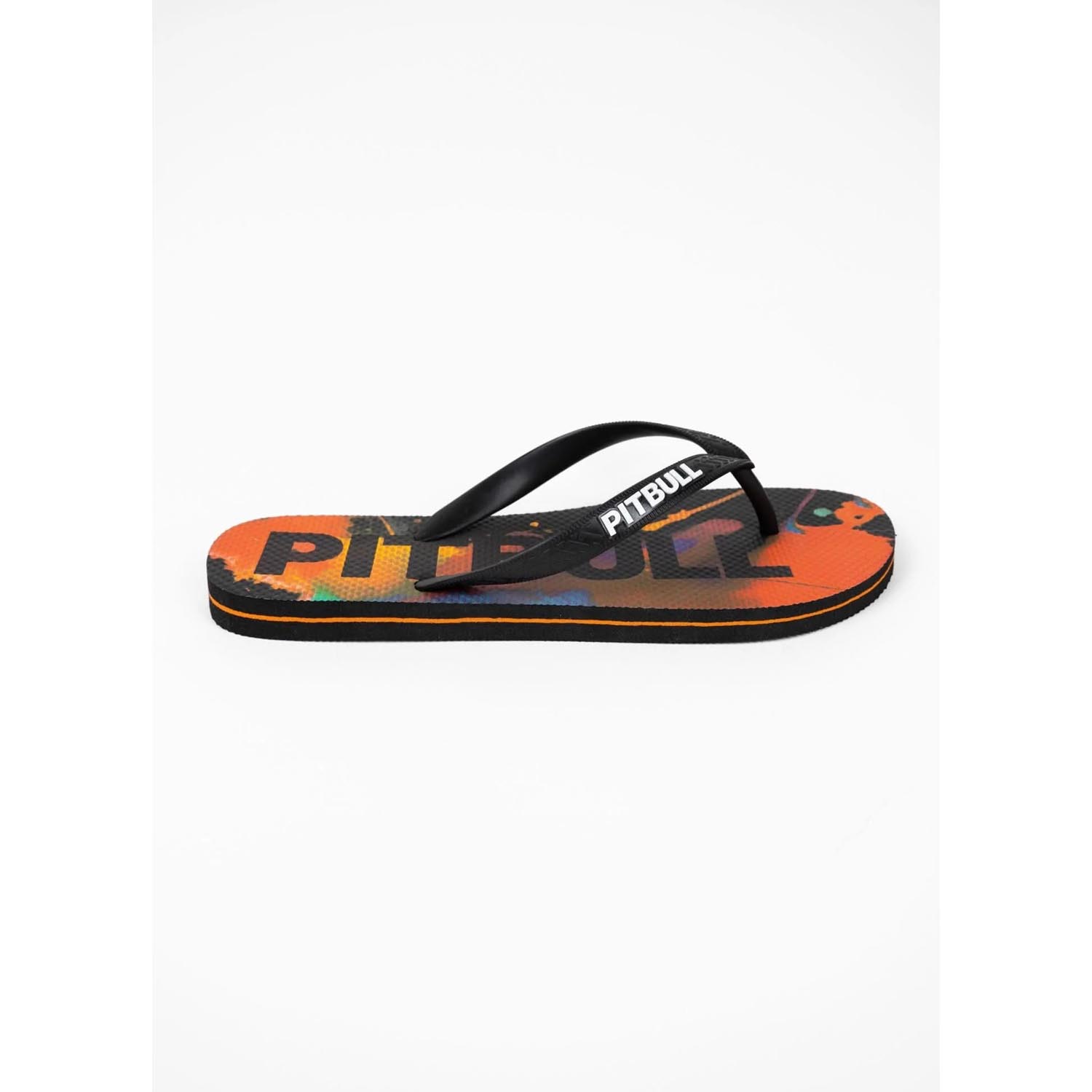Pit Bull West Coast Flip Flops, Watercolor, orange-black, 46