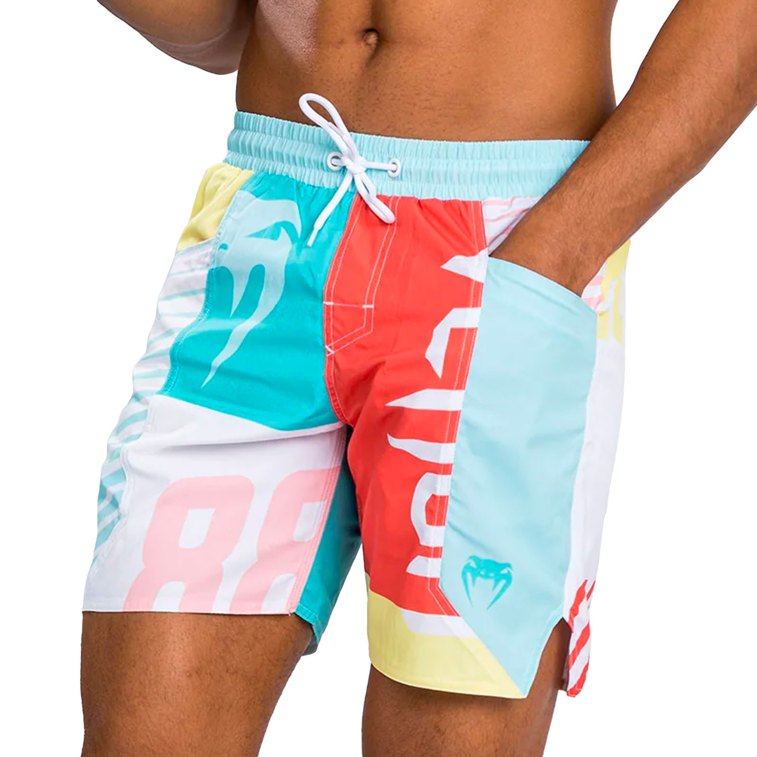 VENUM Board Shorts, Summer 88, Clearwater Blue/Flame Red