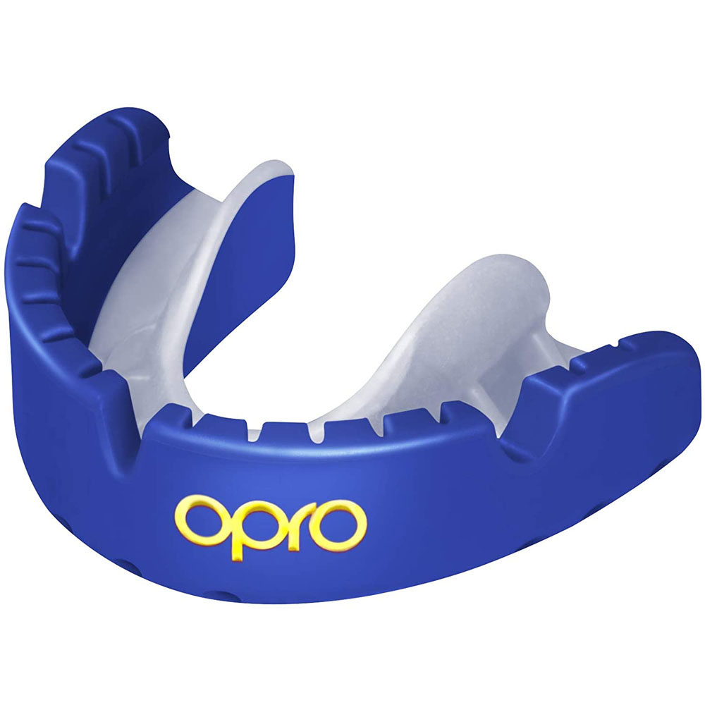 OPRO Mundschutz, Gold, für Zahnspangenträger, blau