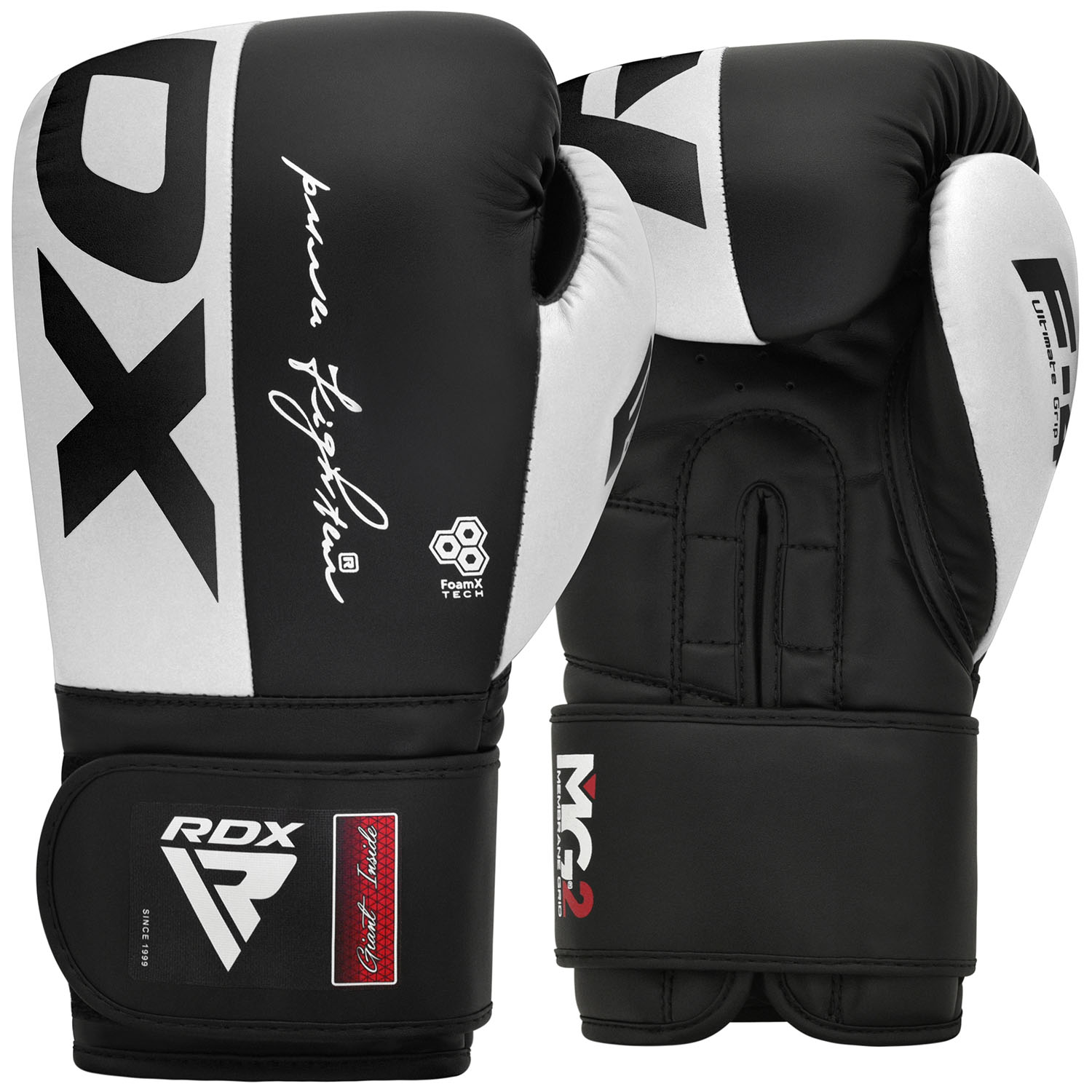 RDX Boxing Gloves, Rex F4, black-white, 10 Oz