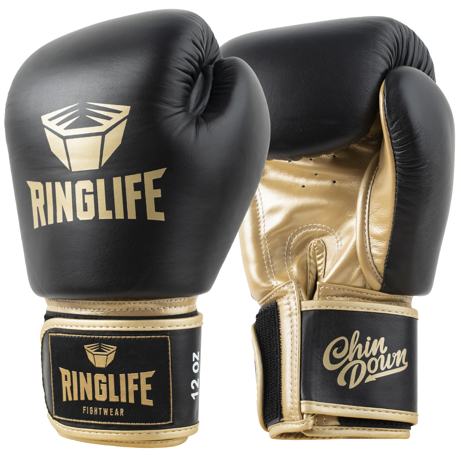 RINGLIFE Boxhandschuhe, Logo Premium, schwarz-gold