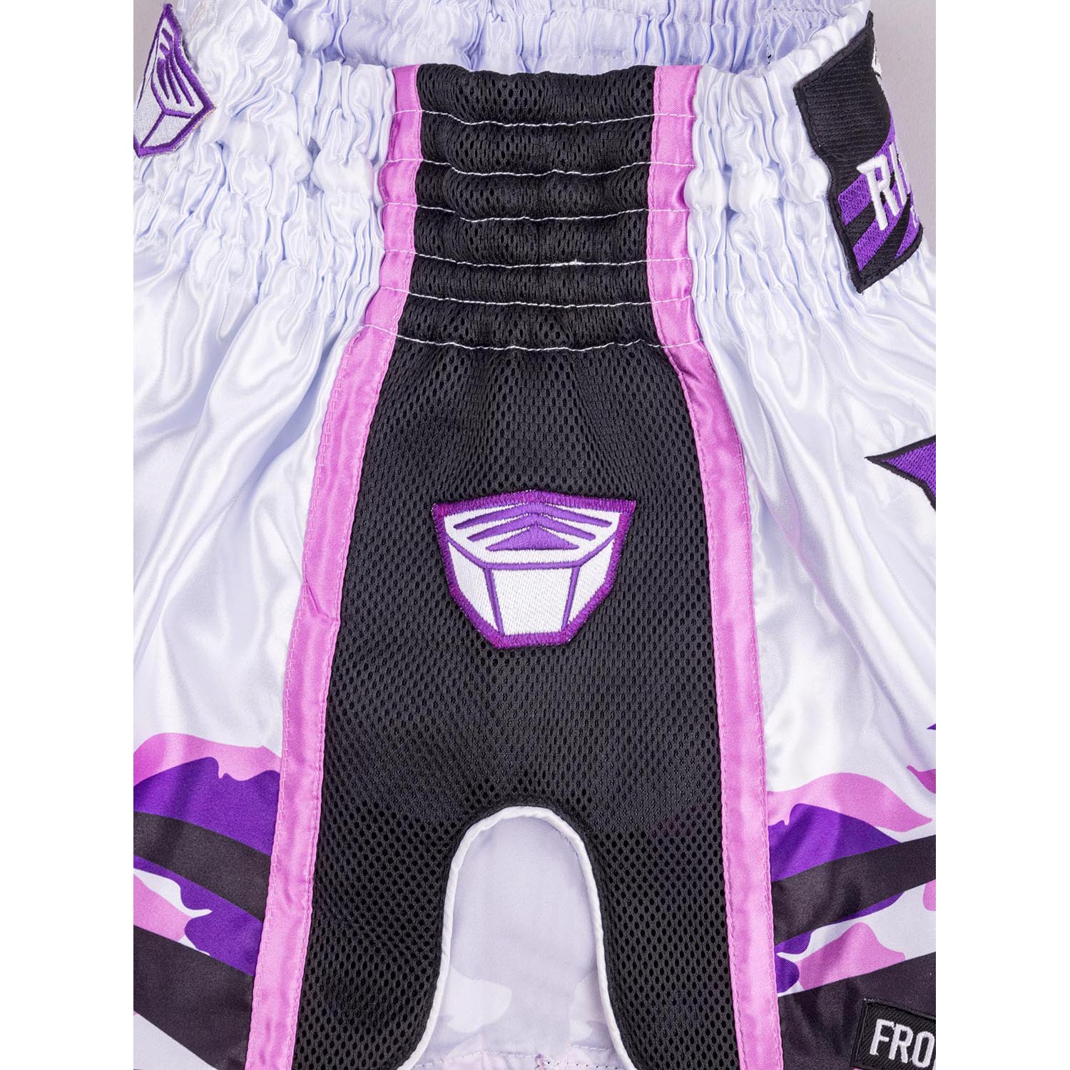 RINGLIFE Muay Thai Shorts, Unit, white-purple-camo, XXL