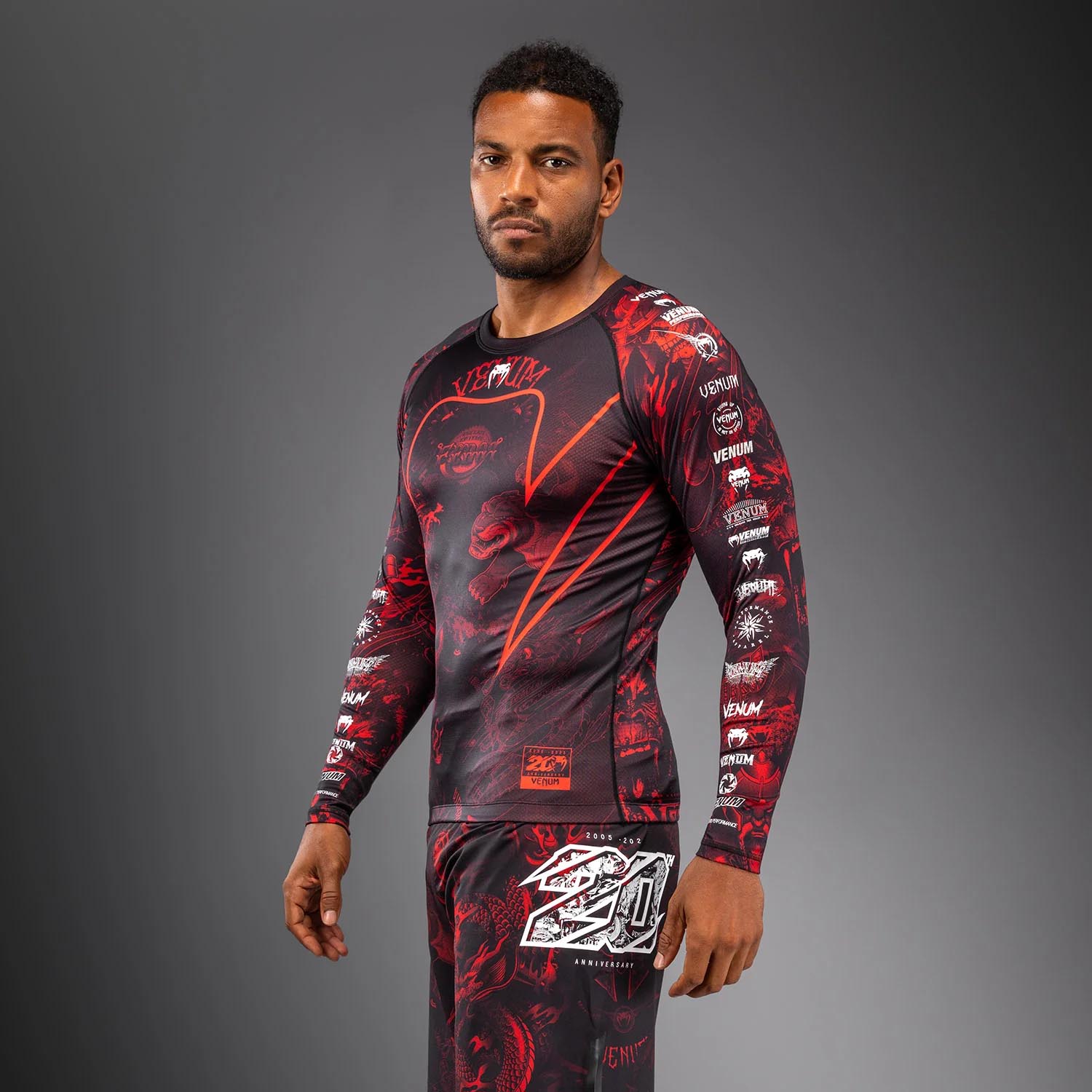 VENUM Rashguard, L/S, 20Th Anniversary, black-red, M