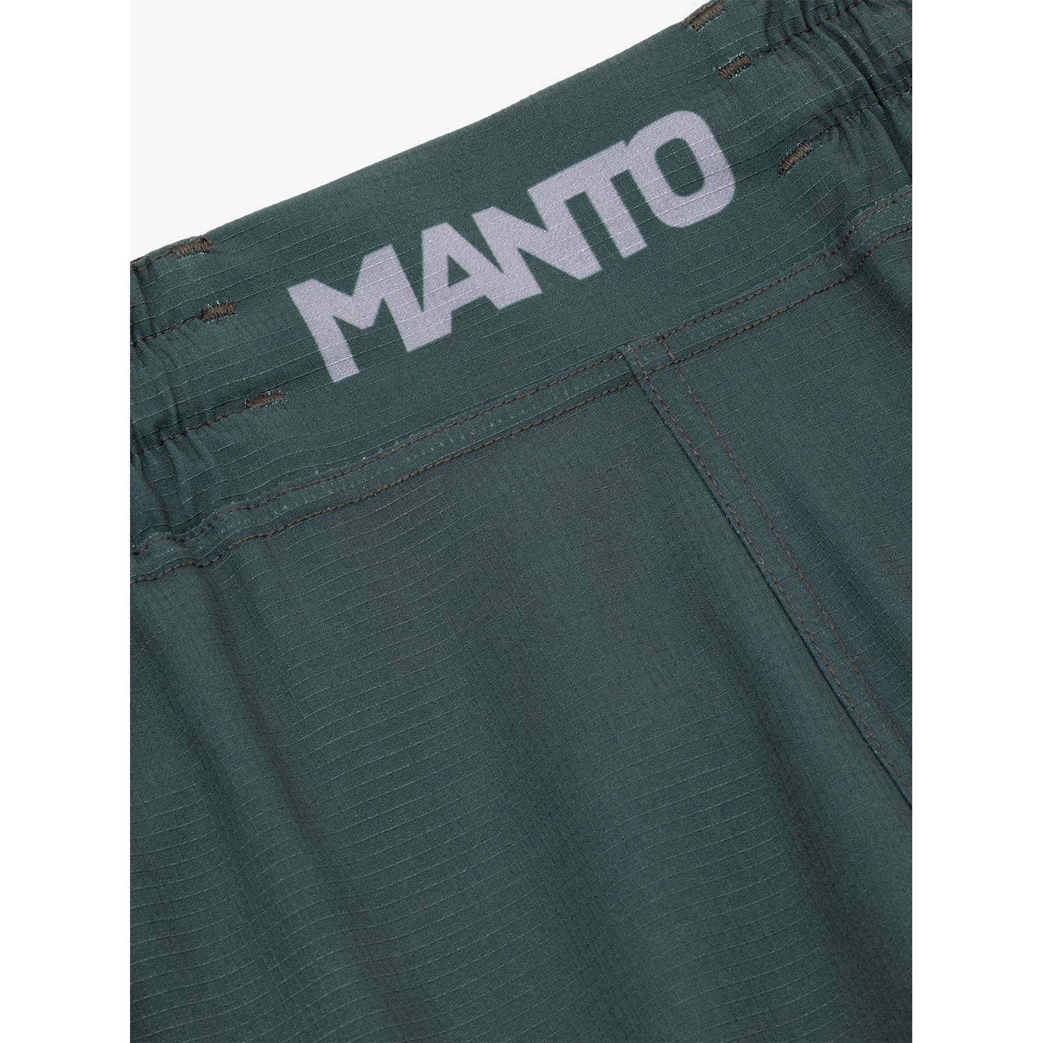 MANTO MMA Fight Shorts, Logo Dual, green-grey, S