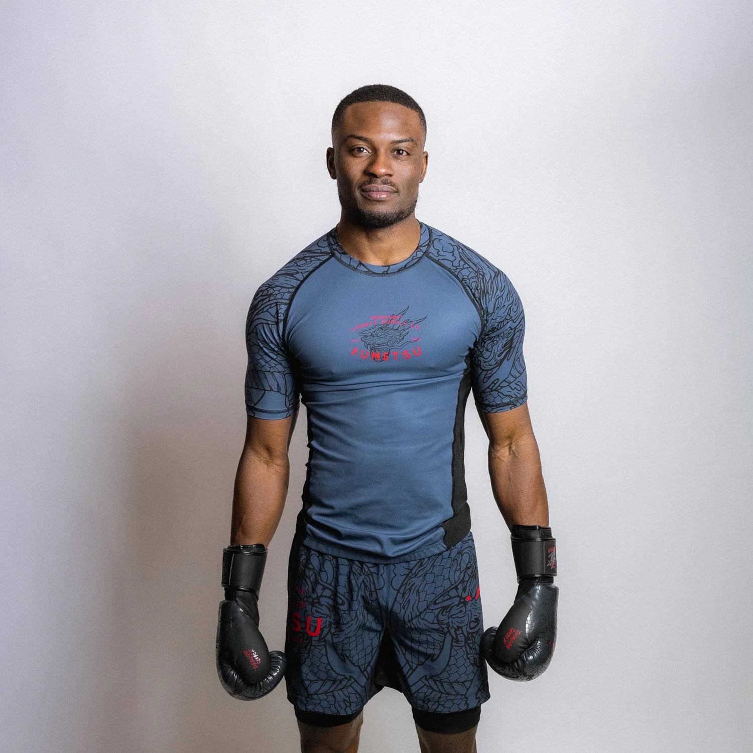 Fumetsu Rashguard, S/S, Dragon Slayer, blue-red, XXL
