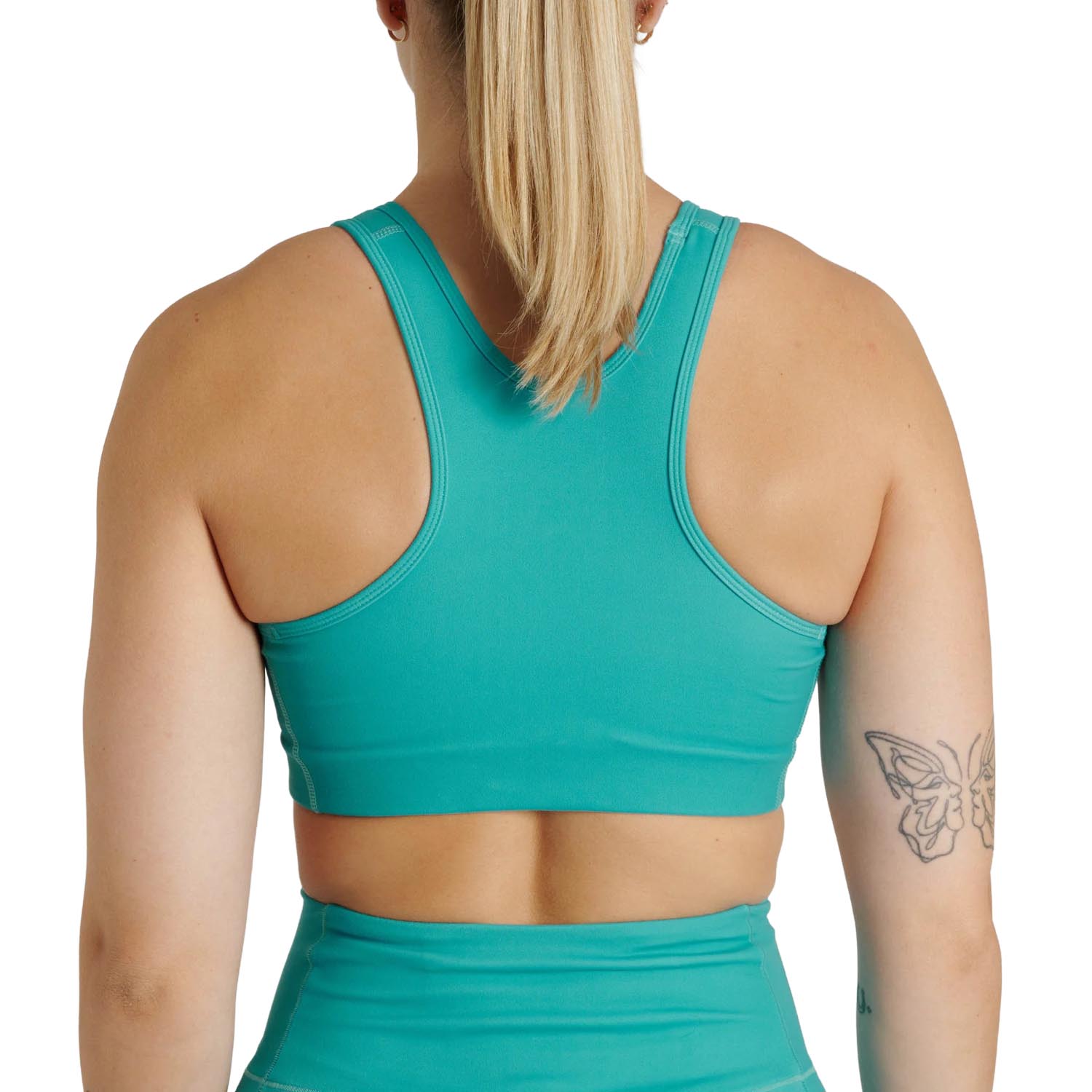 LEONE Sports Bra, Women, Logo, turquoise-white, M
