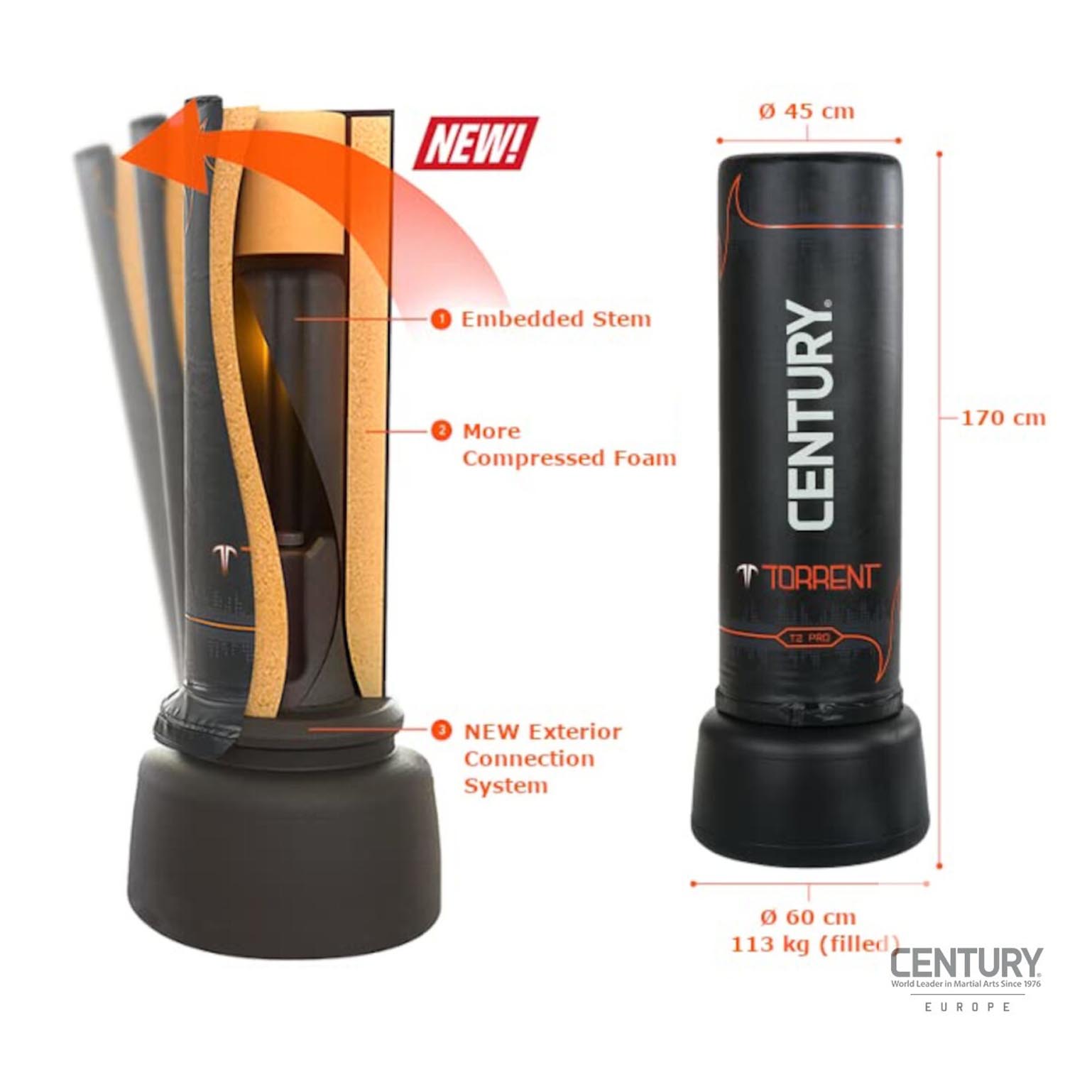 Century Standing Punching Bag, Torrent T2, Pro, black-red