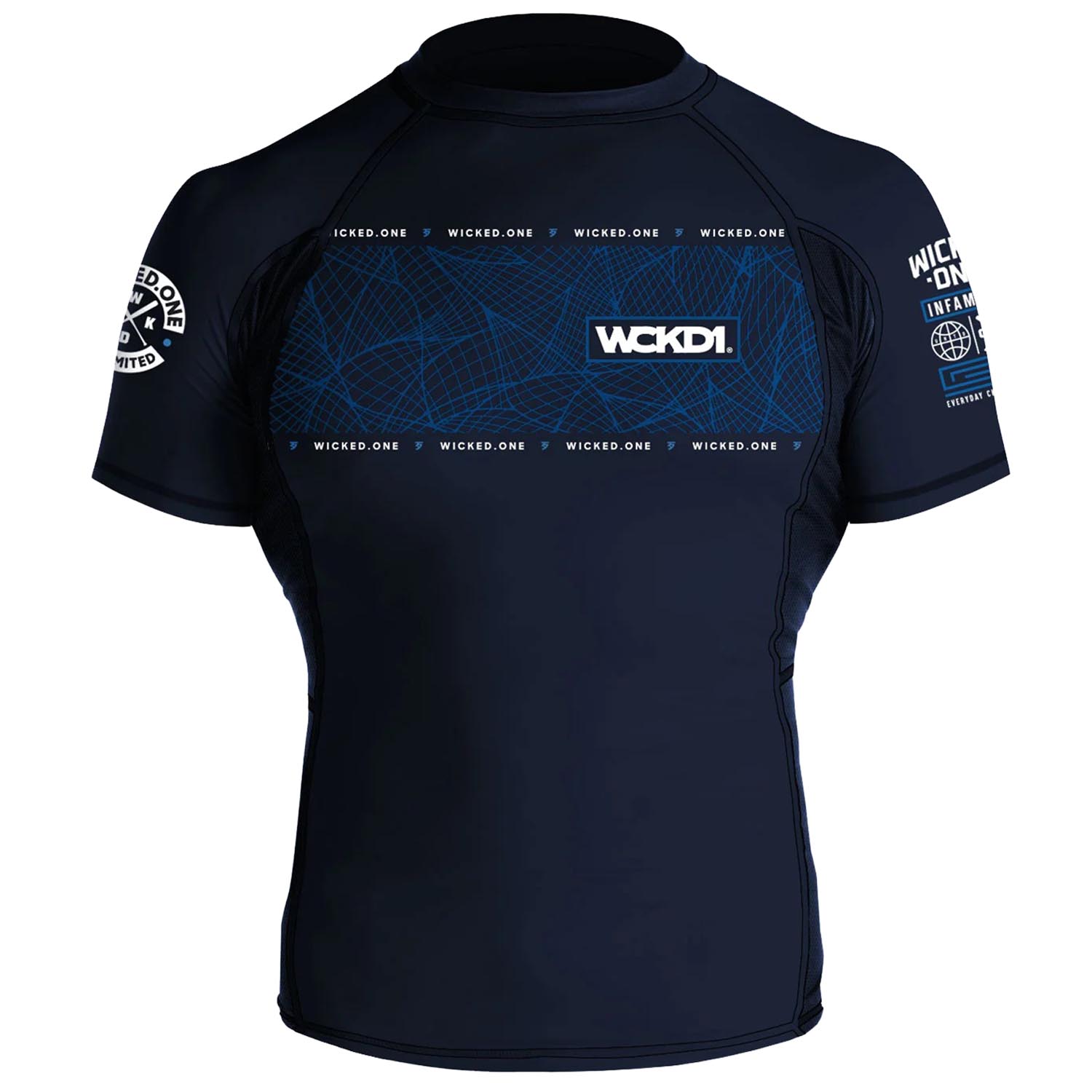 Wicked One Rashguard, S/S, Metaverse, navy-white, M