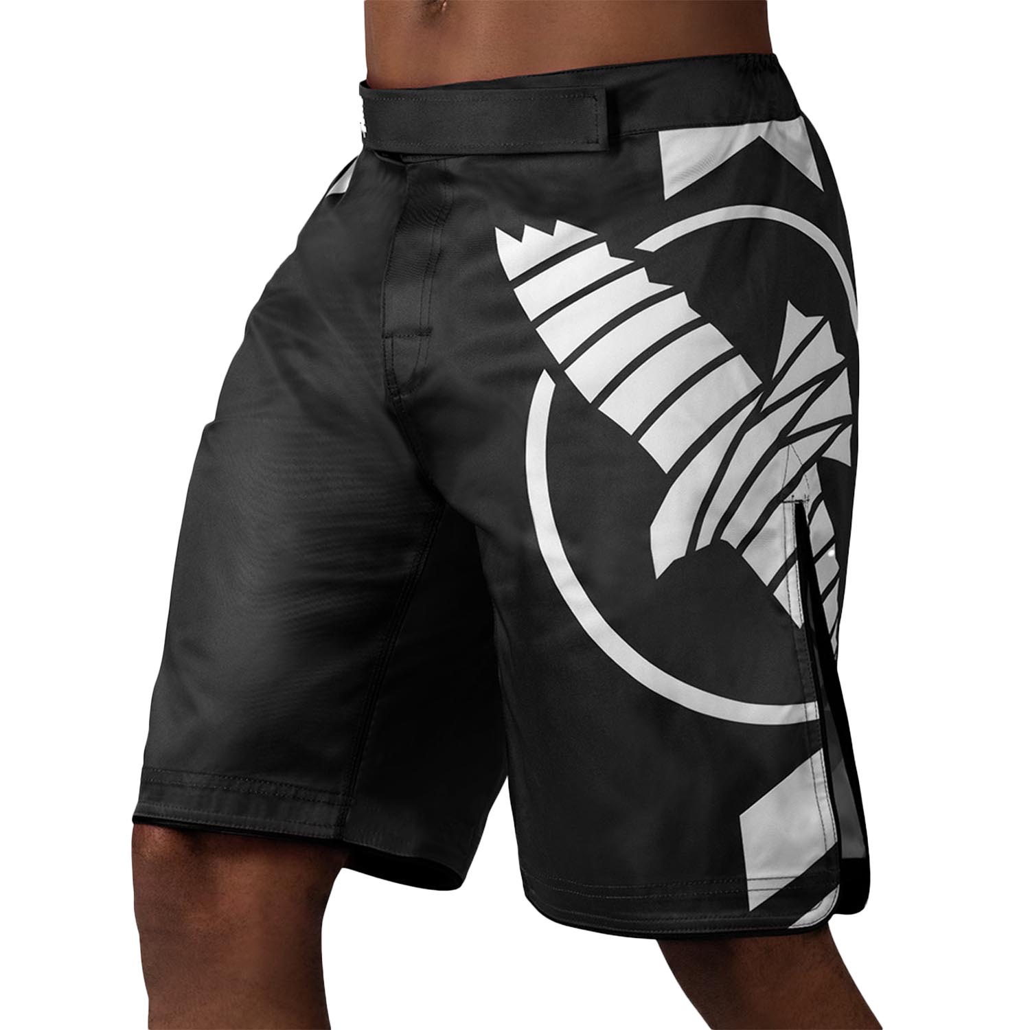 Hayabusa MMA Fight Shorts, Icon, schwarz-weiß, XXL