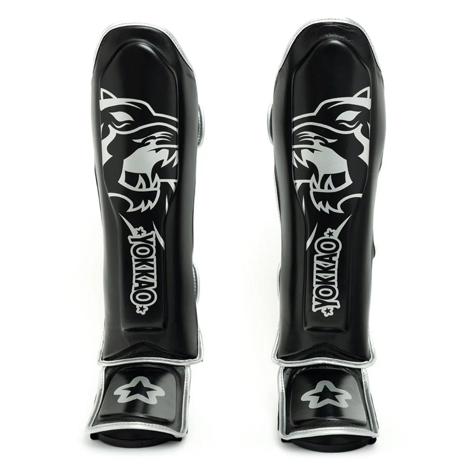 YOKKAO Shinguards, Original Silver, black-silber, L