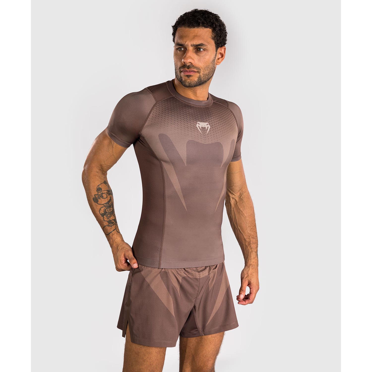 VENUM Rashguards, S/S, No Gi, brown, S
