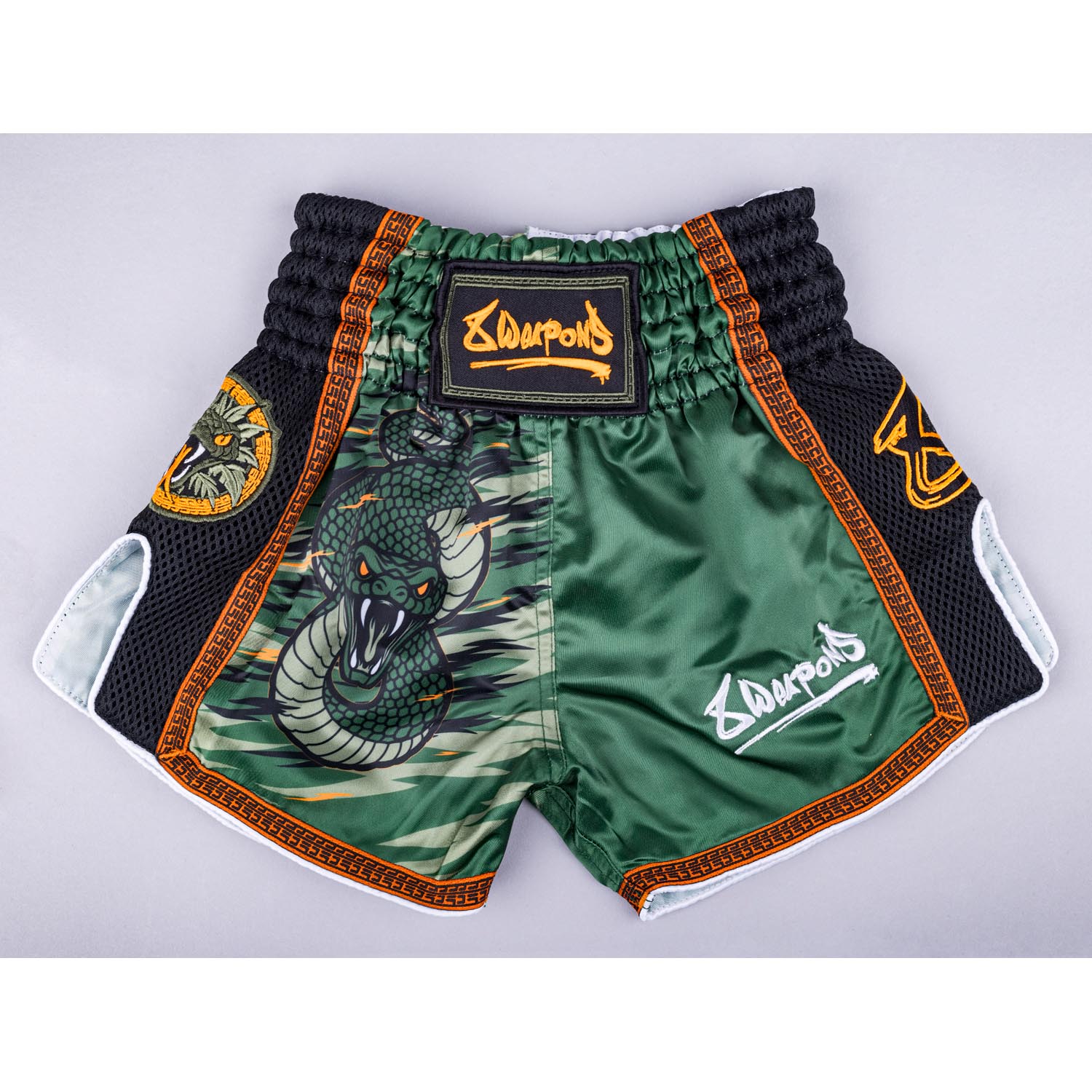 8 WEAPONS Muay Thai Shorts, Kids, Beastial Viper, khaki, 12-14 Y
