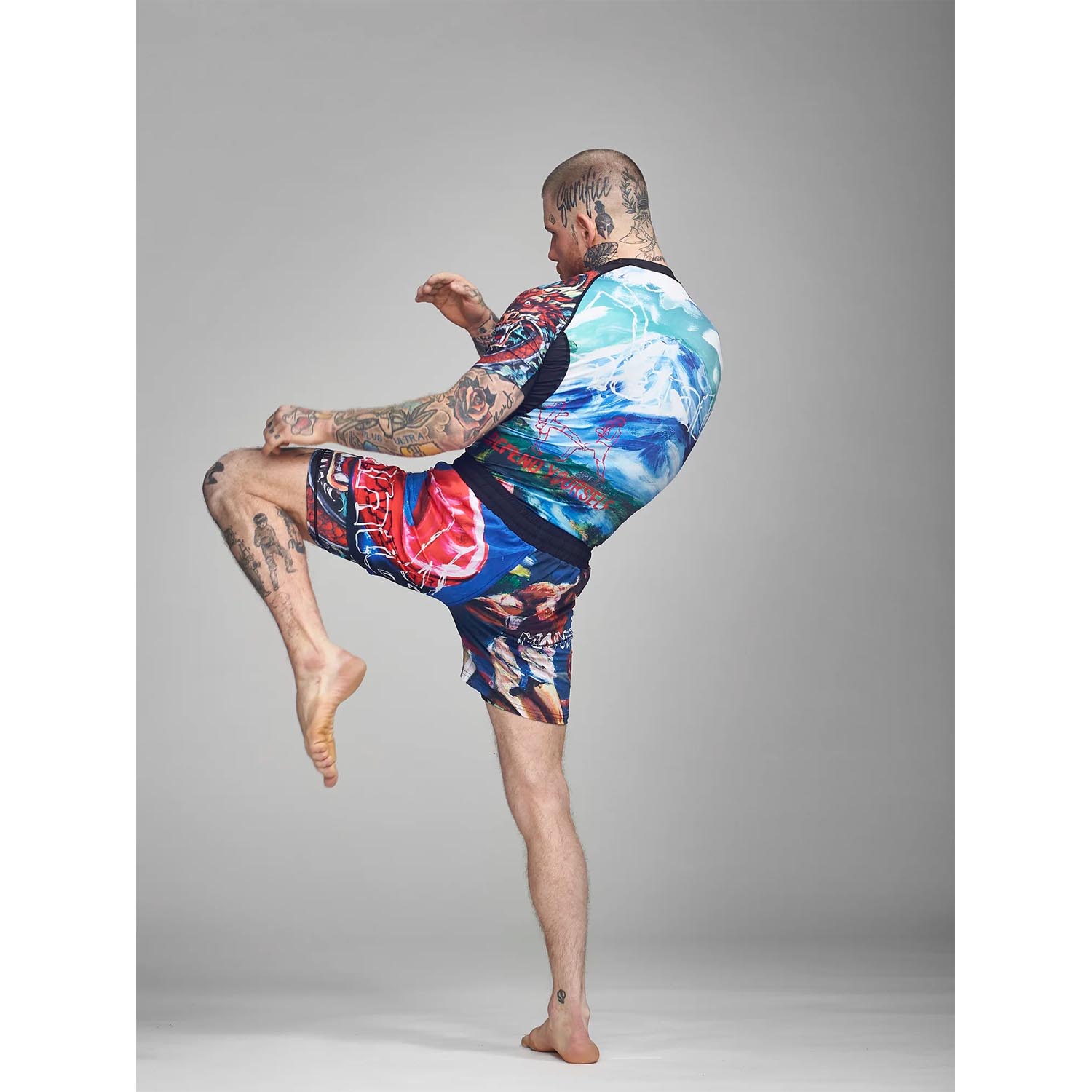 MANTO MMA Fight Shorts, Ivo, blue-black, XXL