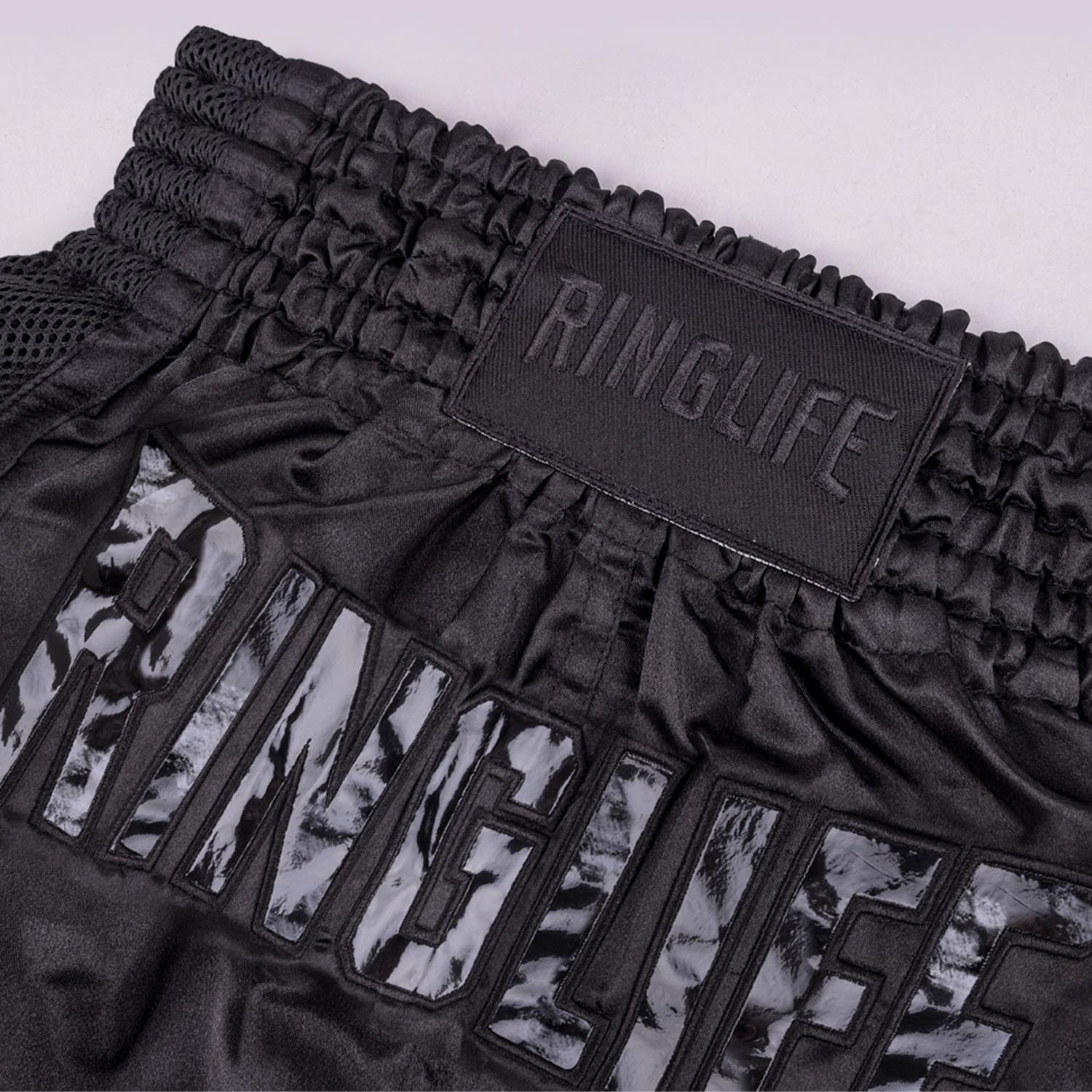 RINGLIFE Muay Thai Shorts, Pulse, black-black, S