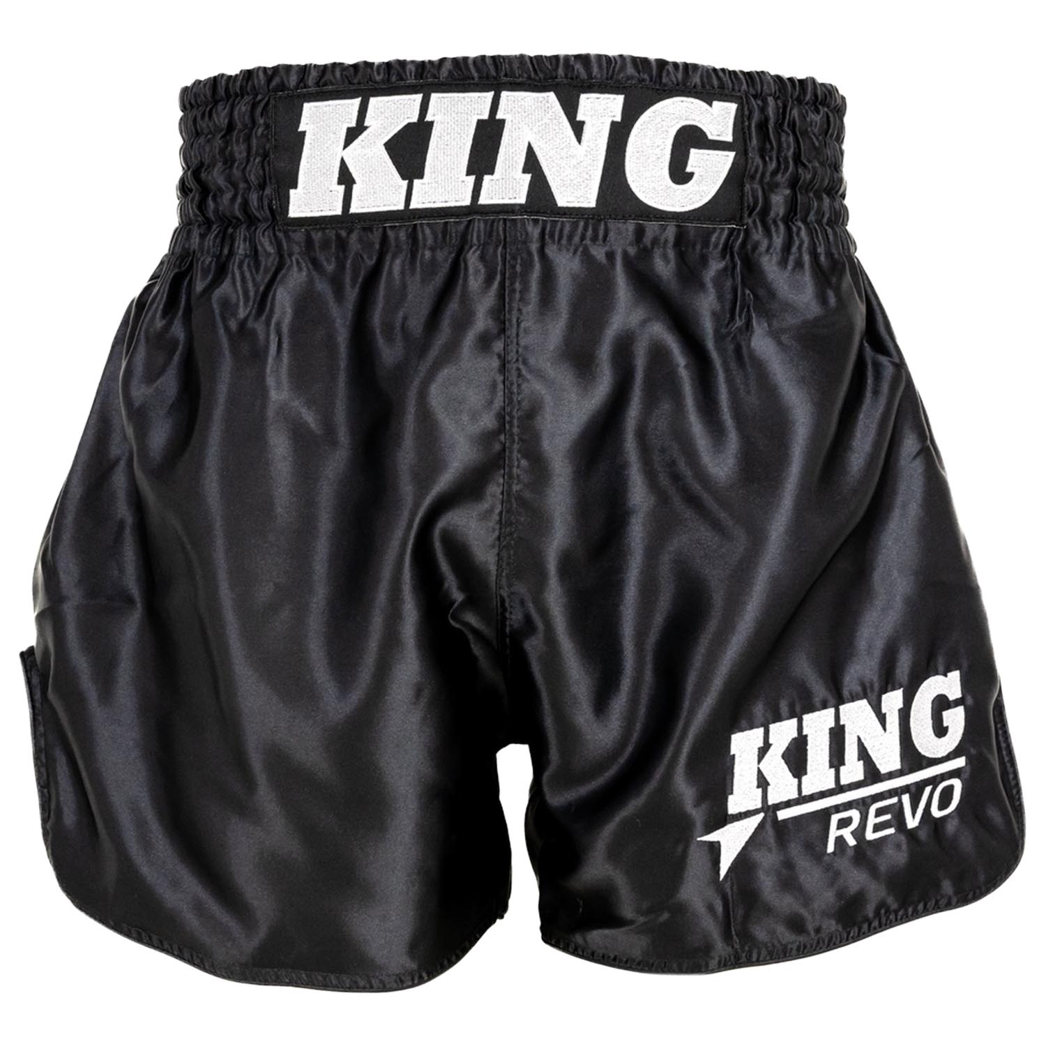 KING PRO BOXING Muay Thai Shorts, Revo 1, black-white, XXL
