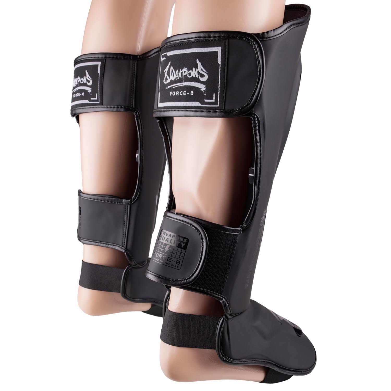 8 WEAPONS Shin Guards, Force 8, black-black, XL