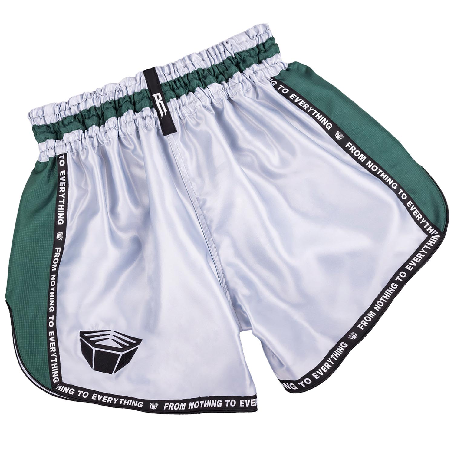 RINGLIFE Muay Thai Shorts, Vanguard, silver-green, XXL