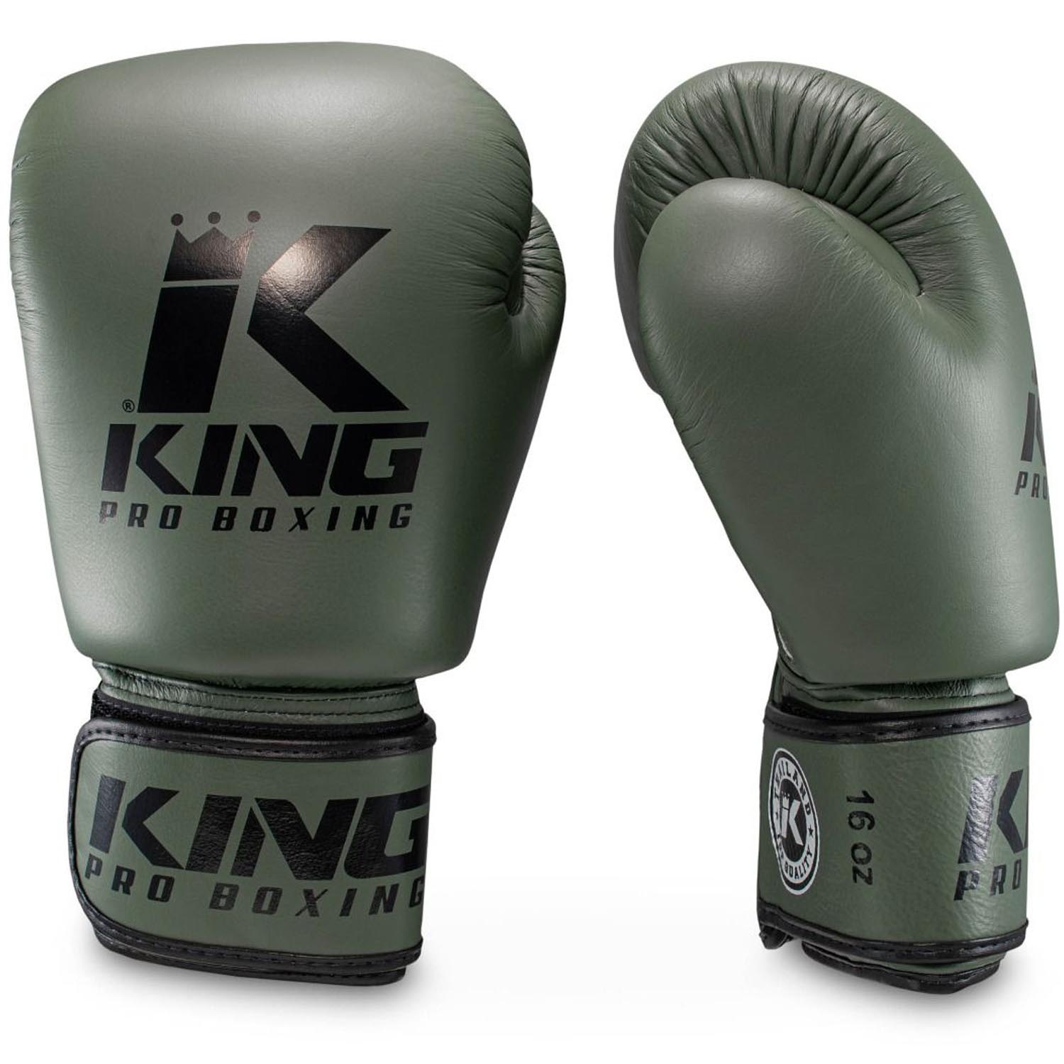 KING PRO BOXING Boxing Gloves, BGVL3, military-kahki, 14 Oz