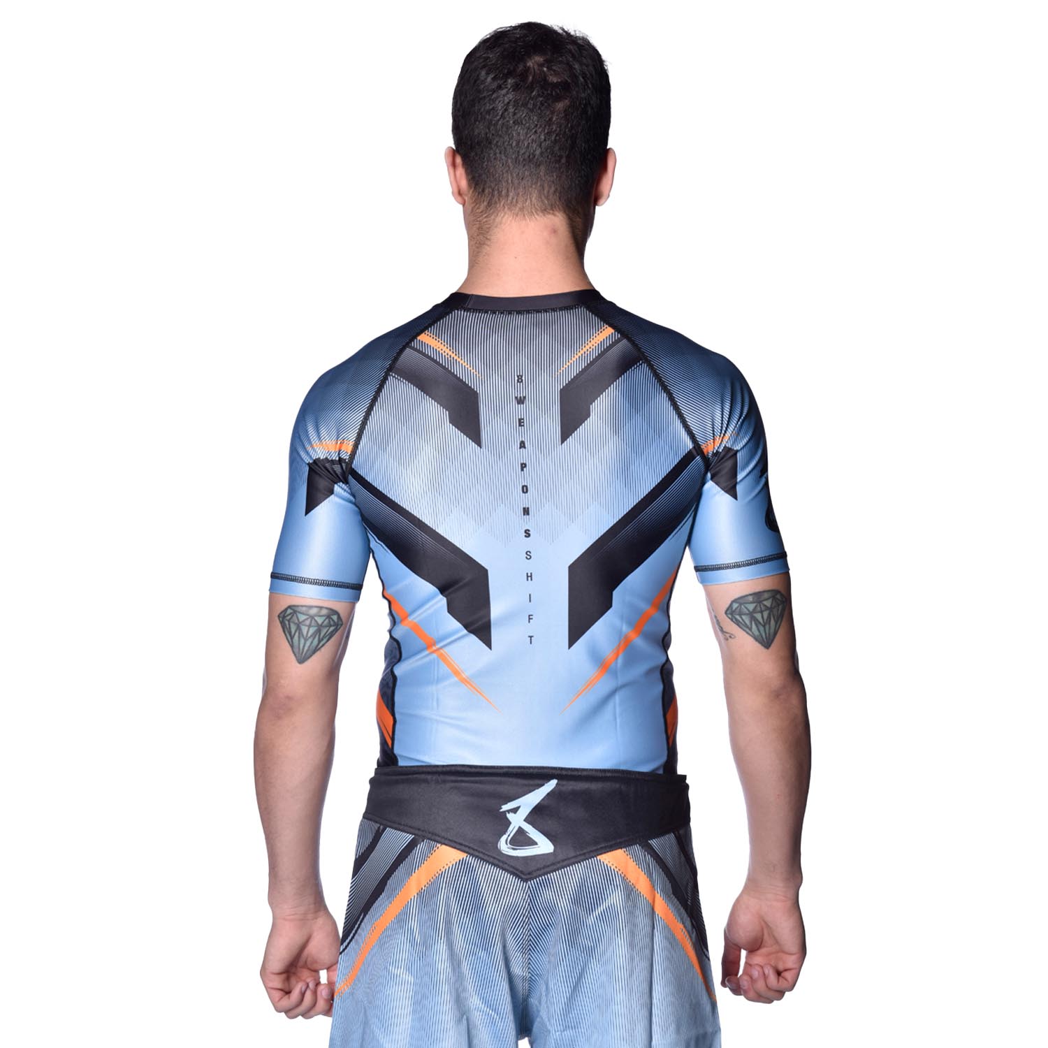 8 WEAPONS Rashguard, L/S, Shift, ice-grey-orange, XXL