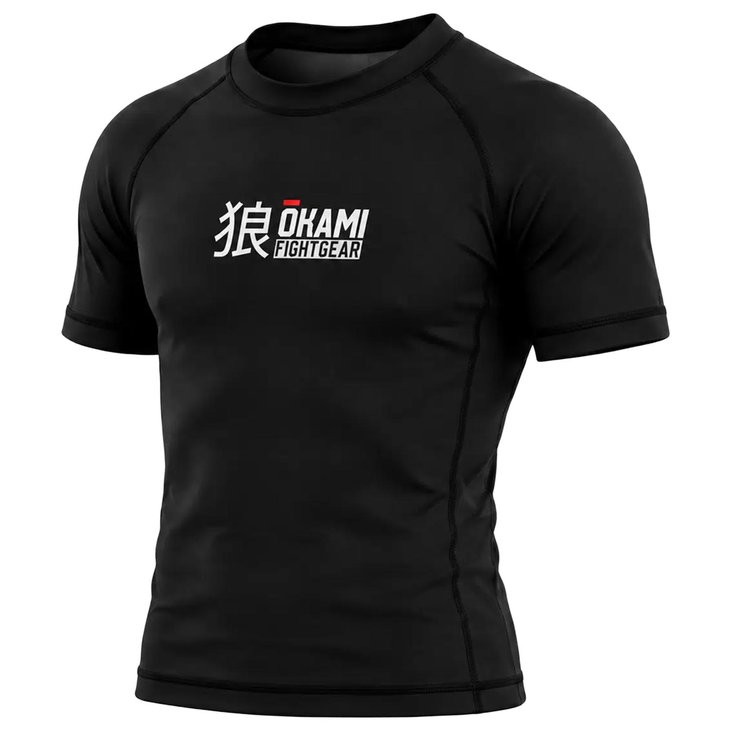 OKAMI Rashguard, S/S, Kuro, black, M
