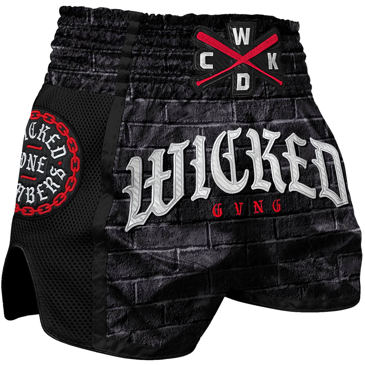 WICKED ONE Muay Thai Shorts, Bredherhood, black, S