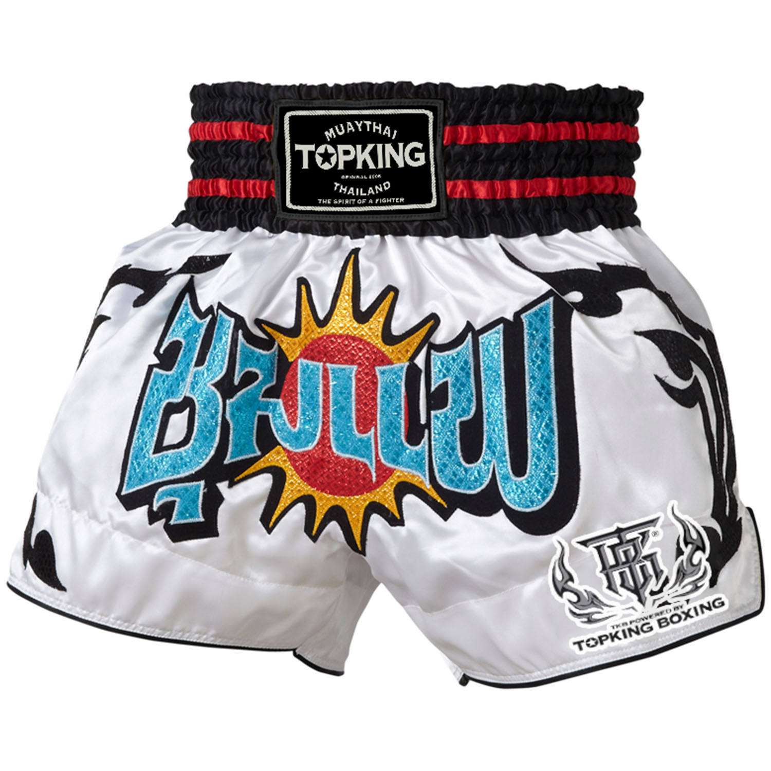 TOP KING BOXING Muay Thai Shorts, TKTBS 069, white, S