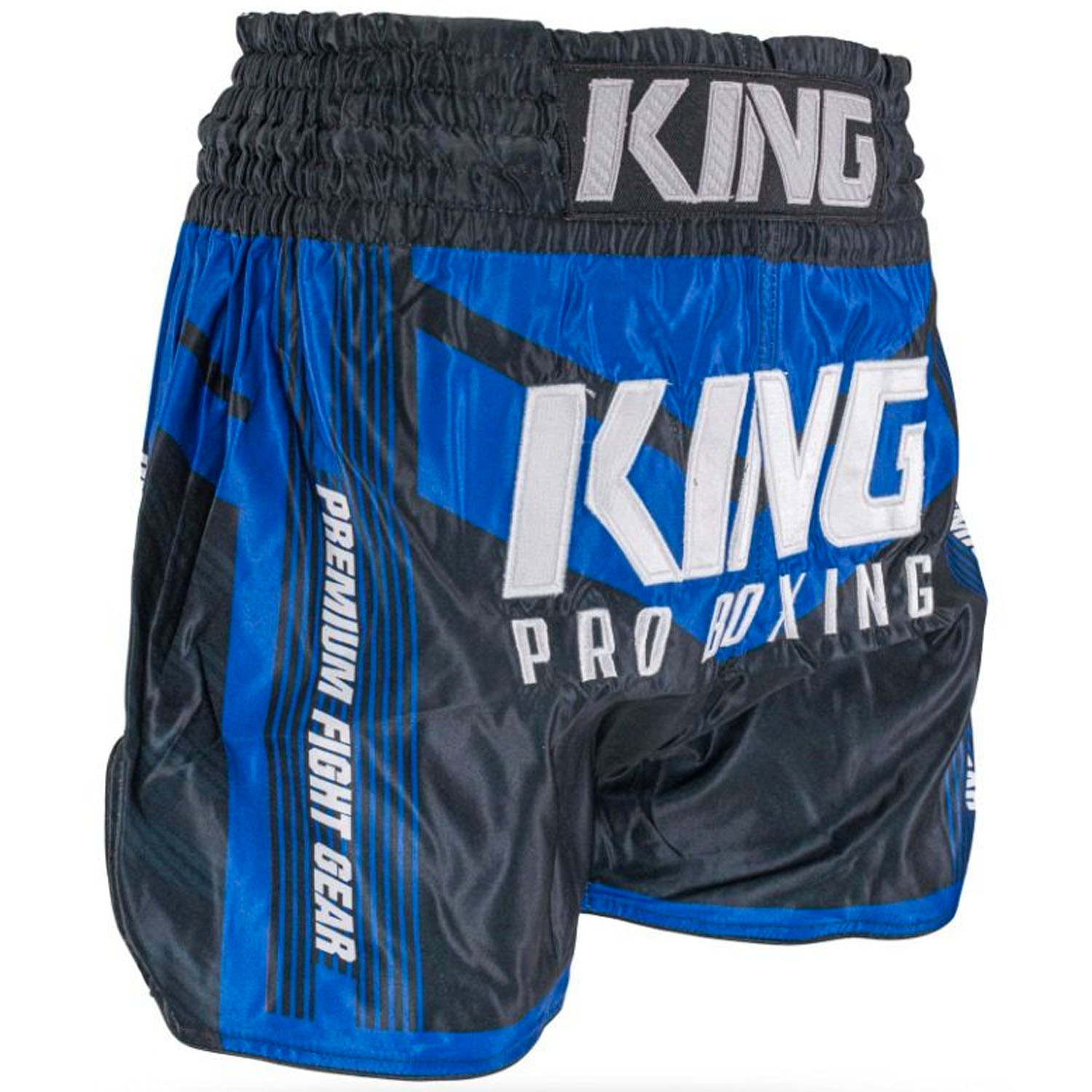 KING PRO Boxing Muay Thai Shorts, Endurance 5, black-blue, S