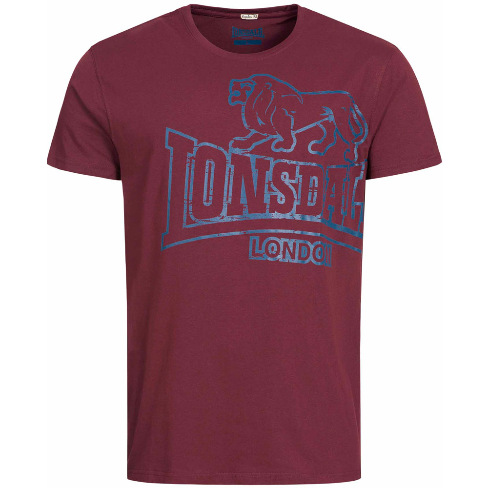 Lonsdale T-Shirt, Langsett, weinrot