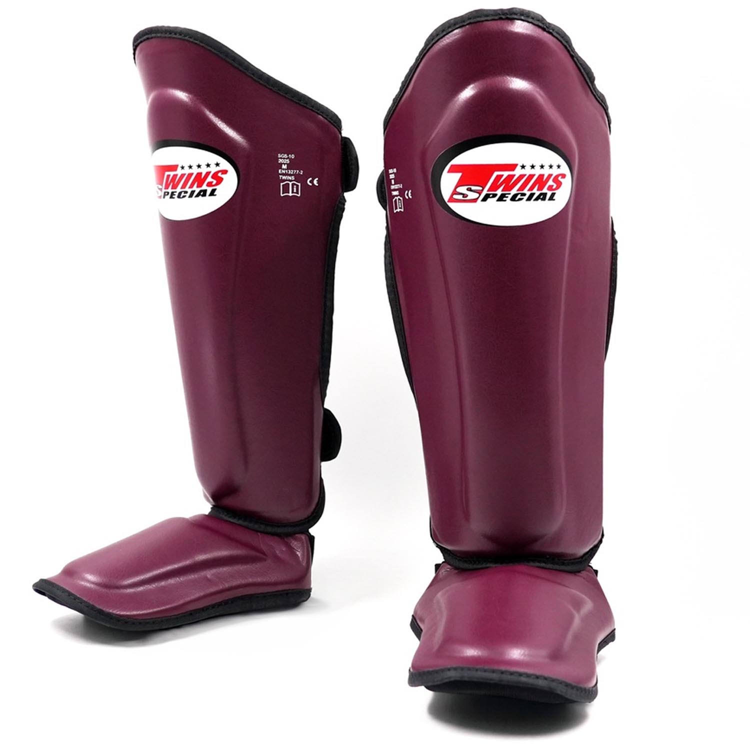TWINS Special Shin Guards, SGMC-10, Skintex, wine red