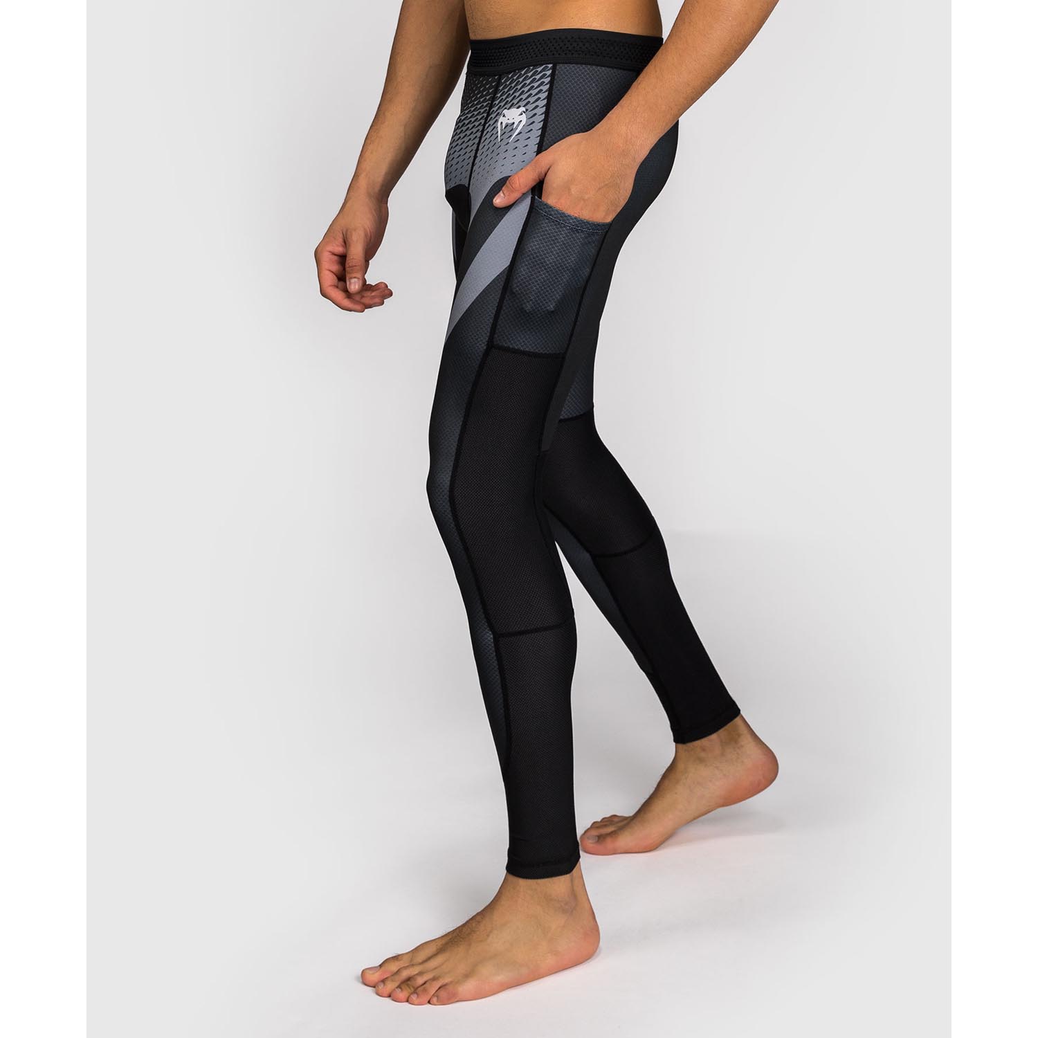 VENUM Compression Pants, No Gi, black-silver, XXL