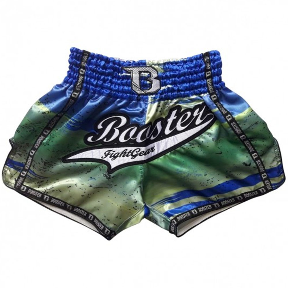 Booster Muay Thai Shorts, Chaos 2, blau-grün