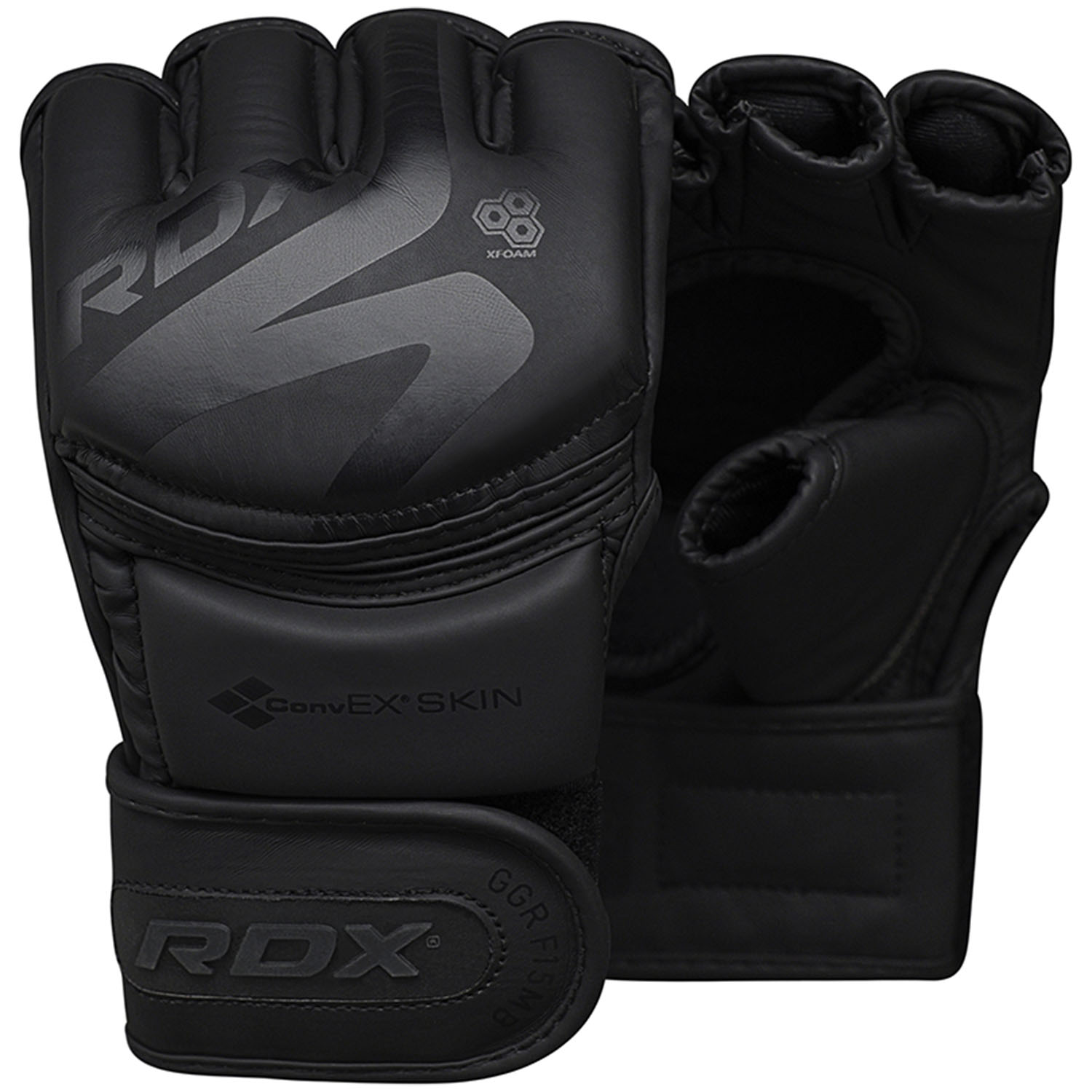 RDX MMA Boxing Gloves, Noir Series F15, black-matt, S