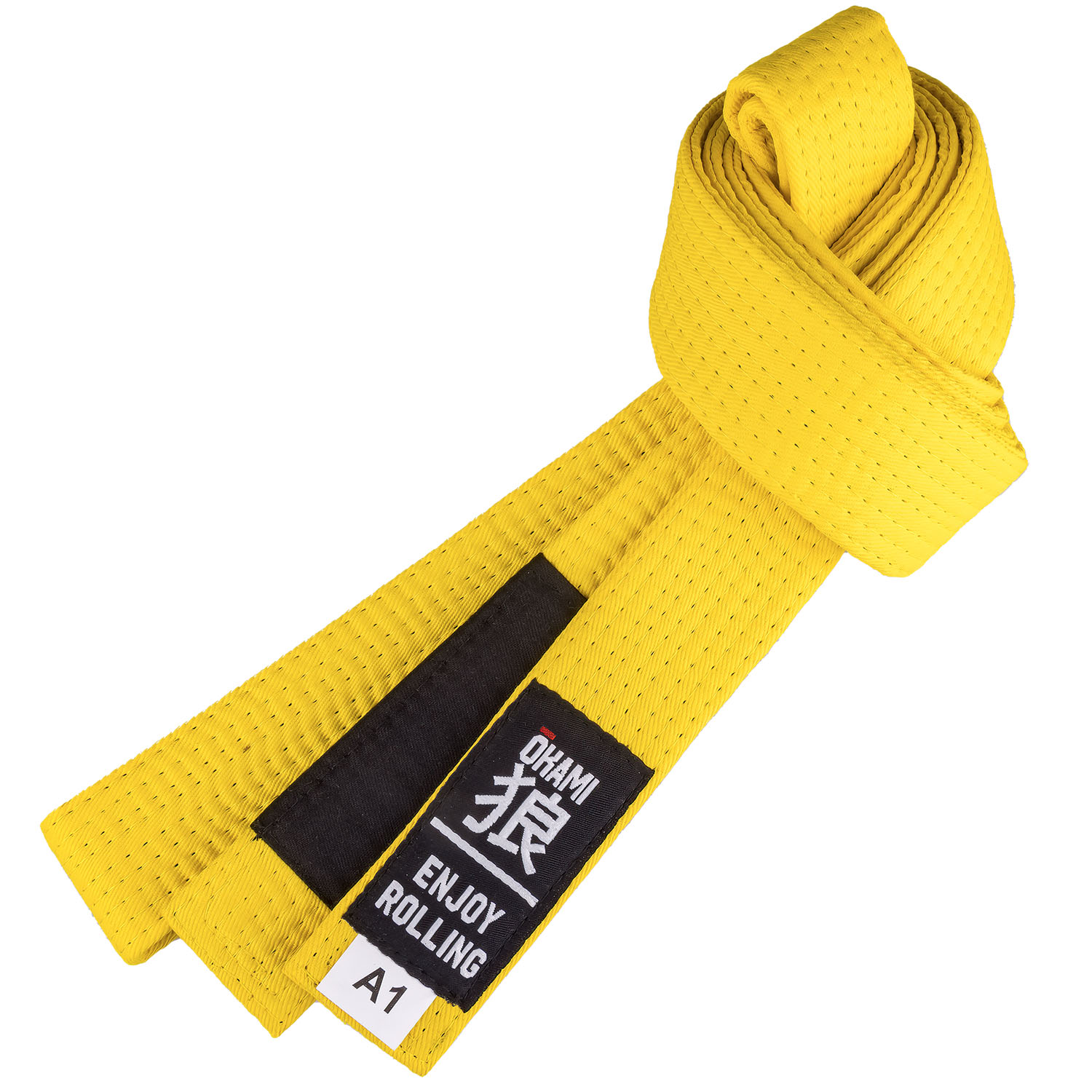 OKAMI BJJ Belt, Luta Livre, yellow, A1