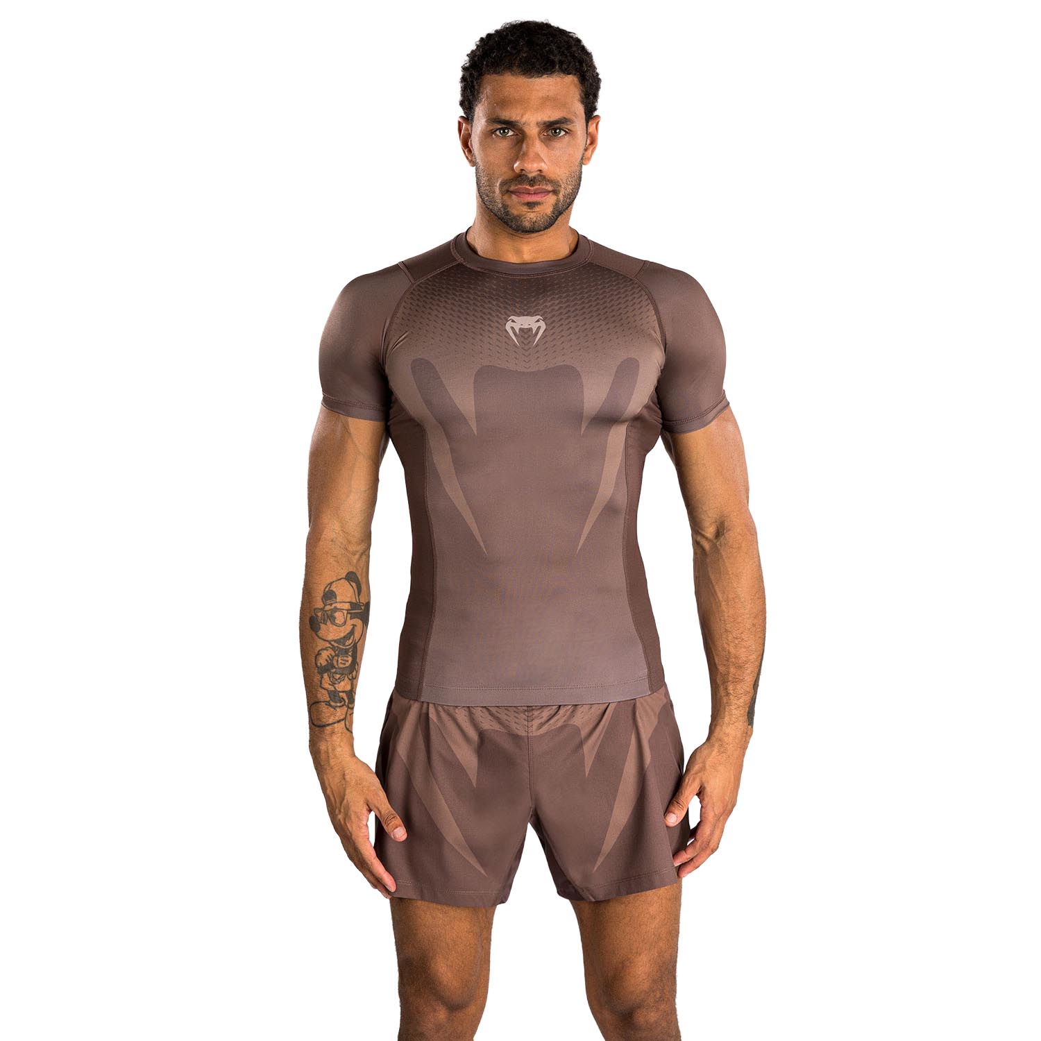 VENUM Rashguards, S/S, No Gi, brown, S