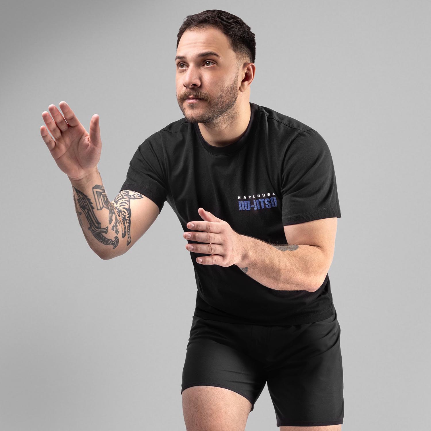 Hayabusa T-Shirt, Discipline Jiu Jitsu, black-blue, S