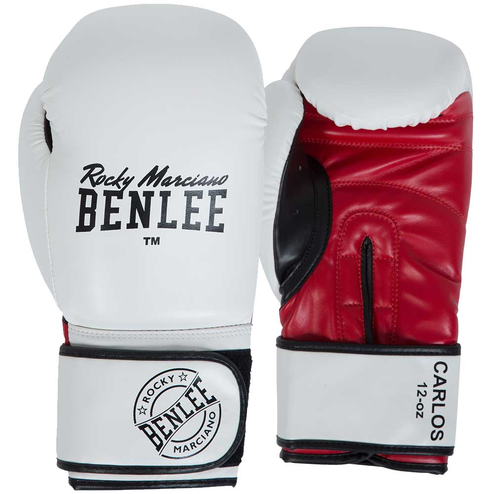BENLEE Boxing Gloves, Carlos, white-red, 10 Oz