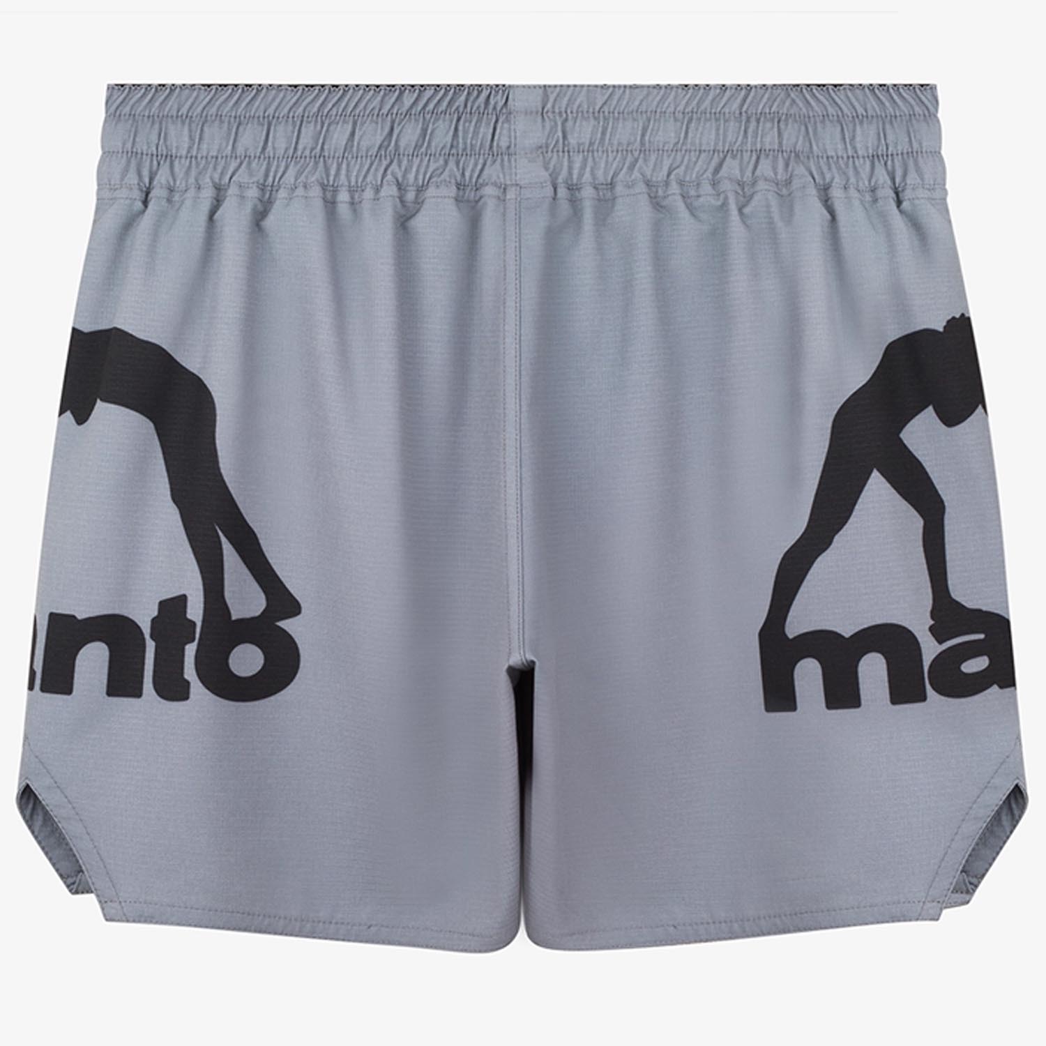 MANTO MMA Fight Shorts, Logo Dual, grey-black, S