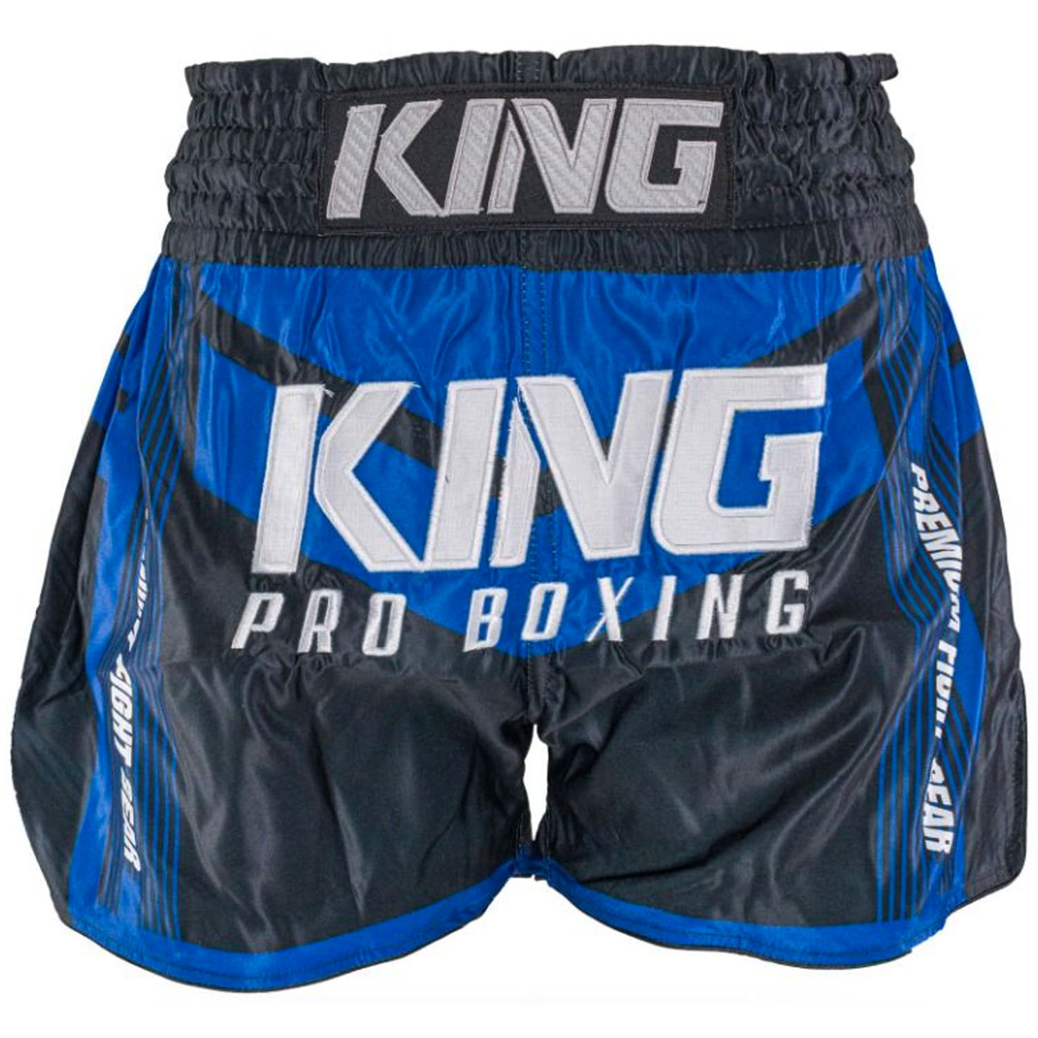 KING PRO Boxing Muay Thai Shorts, Endurance 5, schwarz-blau