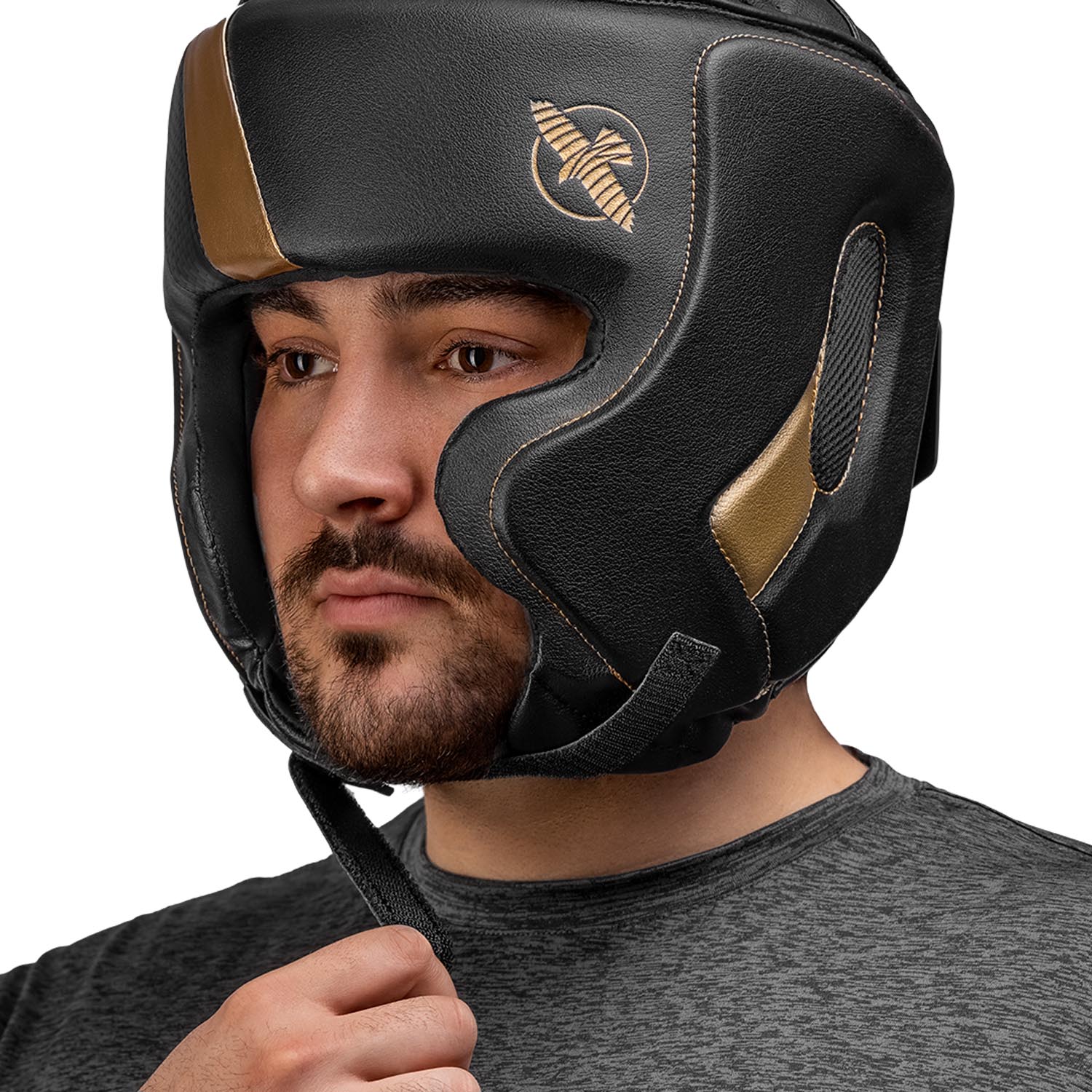 Hayabusa Head Guard, T3 Boxing, black-gold