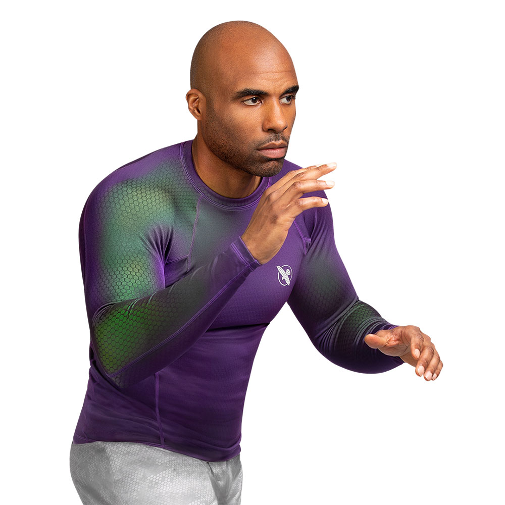 Hayabusa Rashguard, L/S, Fusion, purple-green