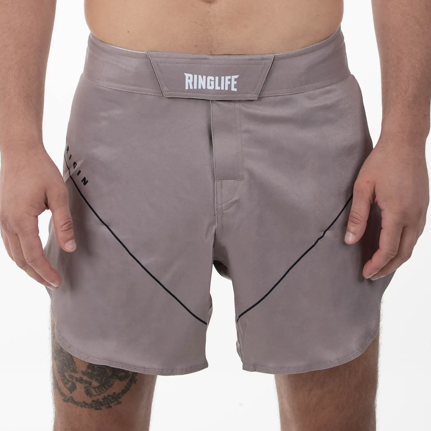 RINGLIFE MMA Fight Shorts, Origin Cropped, grey, M
