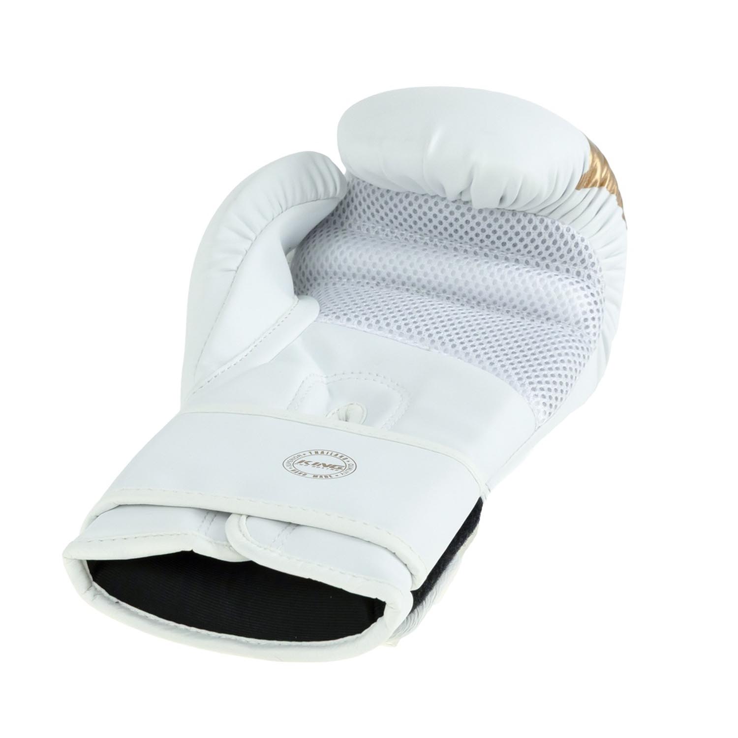 KING PRO BOXING Boxing Gloves, Revo 9, white-gold, 10 Oz