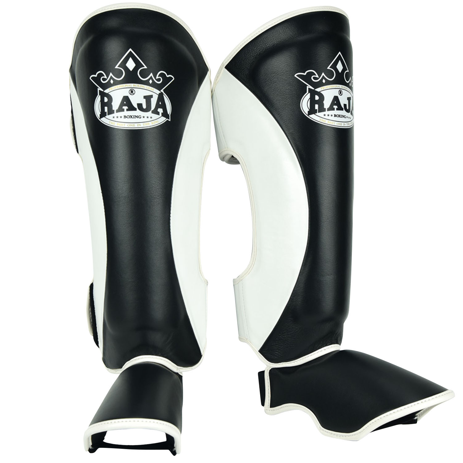 RAJA Boxing Shin Guards, RTSP-6, black-white