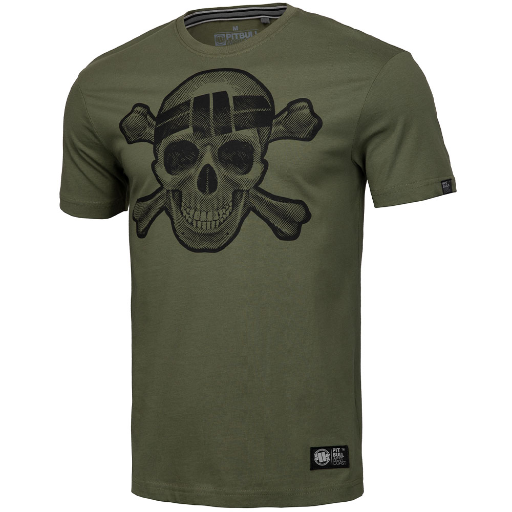 Pit Bull West Coast T-Shirt, Skull Wear, olive