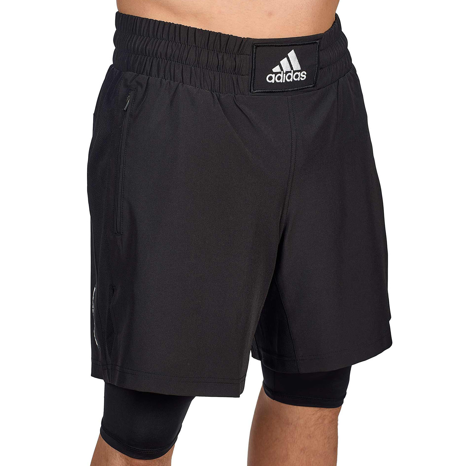 adidas Fitness Shorts, Tights Boxwear Tech, schwarz-weiß, M