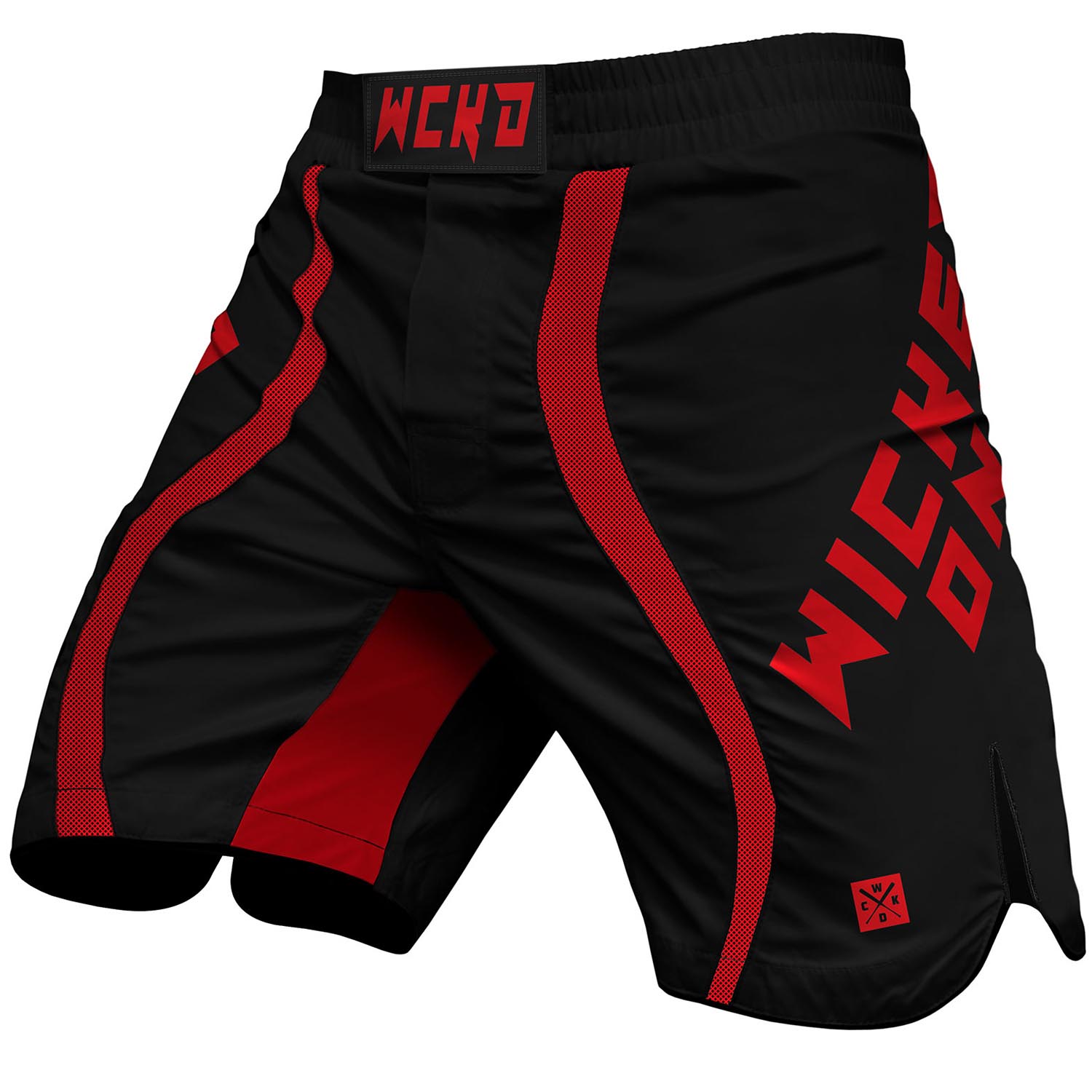 Wicked One MMA Fight Shorts, Brawl, black-red