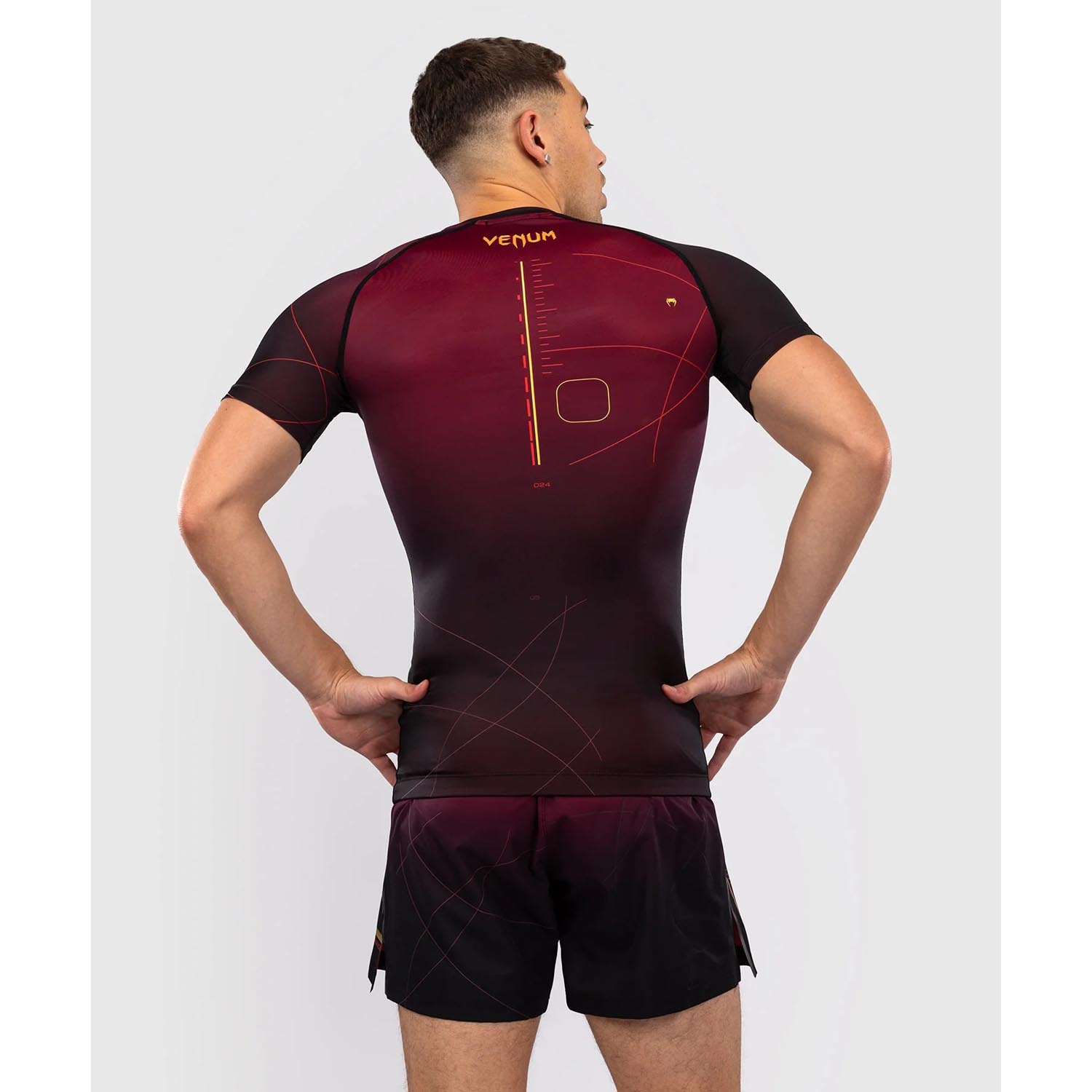 VENUM Rashguard, S/S, Tactical XT, winered-gold, XXL