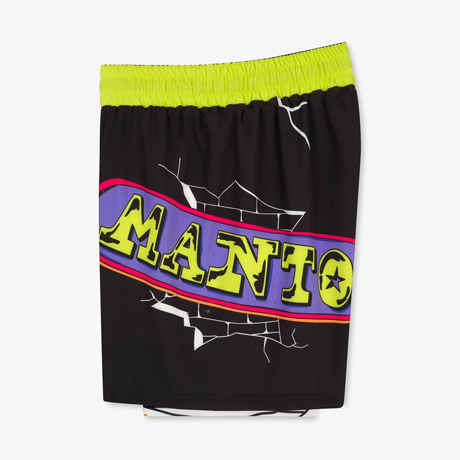 MANTO MMA Fight Shorts, Middle, black-green, XXL