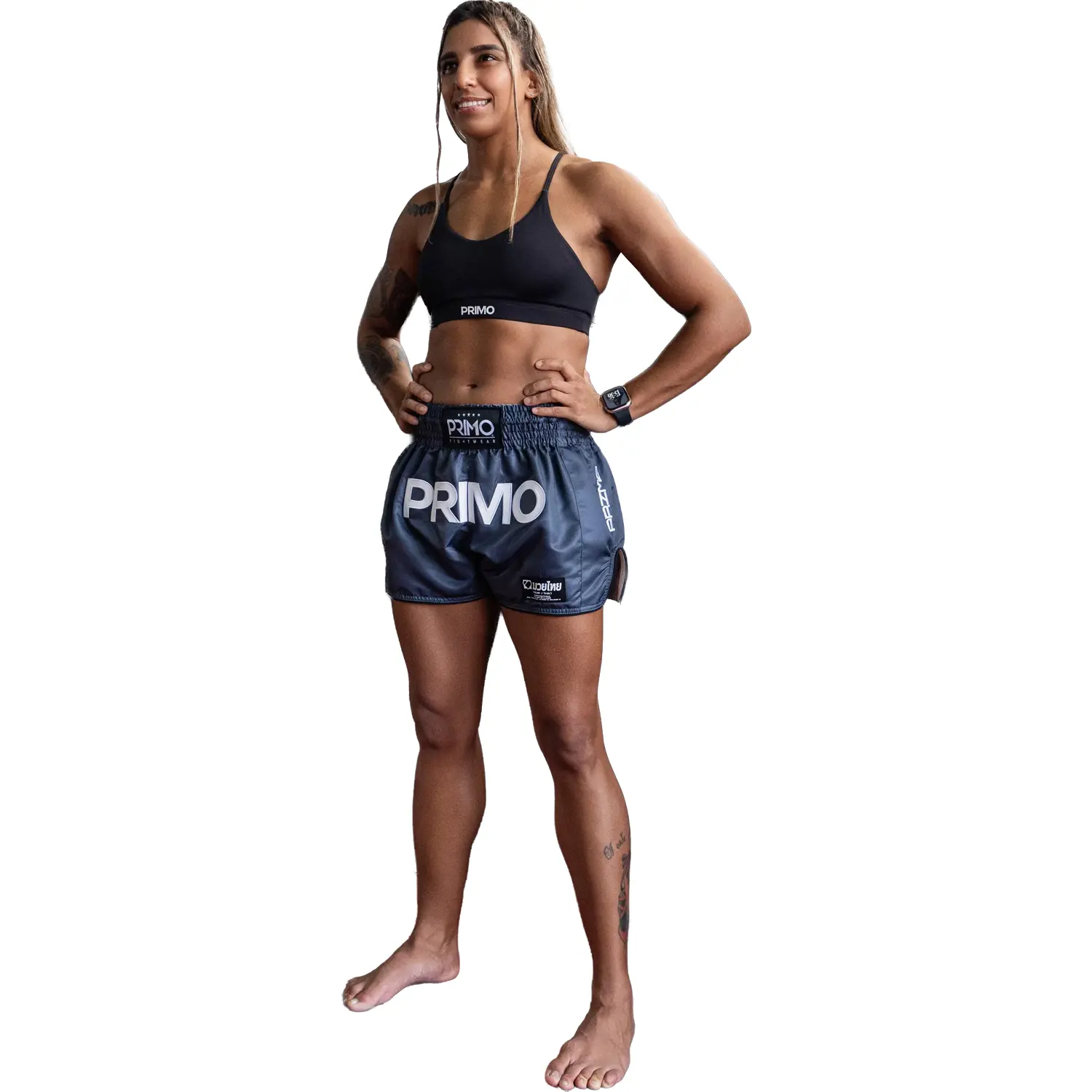 PRIMO Muay Thai Shorts, Mamba, grey, S