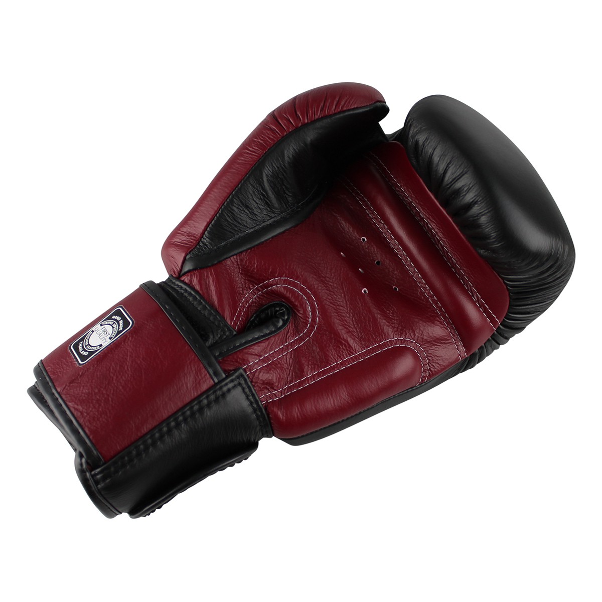 TWINS Special Boxing Gloves, Leather, BGVL-3, black-wine red, 10 Oz
